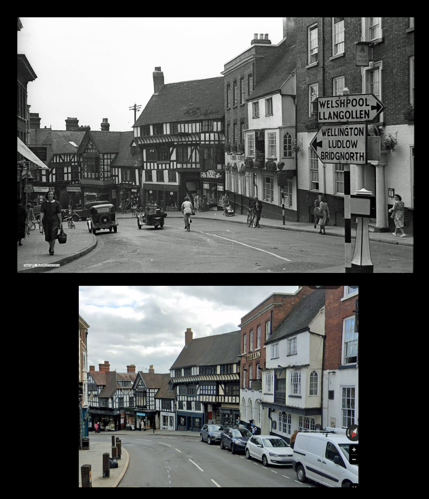 Midlands Memories and More | Shrewsbury's Wyle Cop photographed way ...