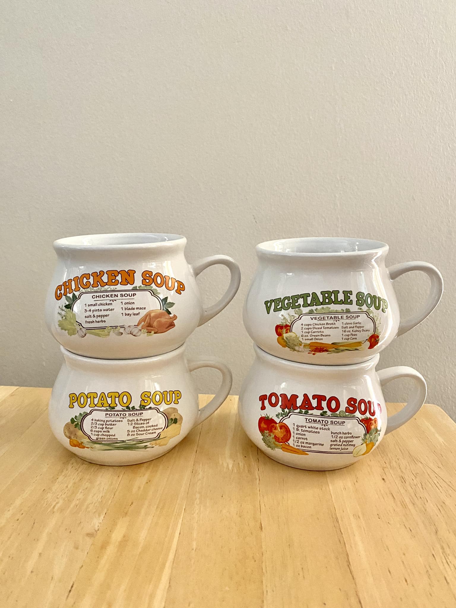 Vintage soup mug recipes from Oregon Goodwill finds