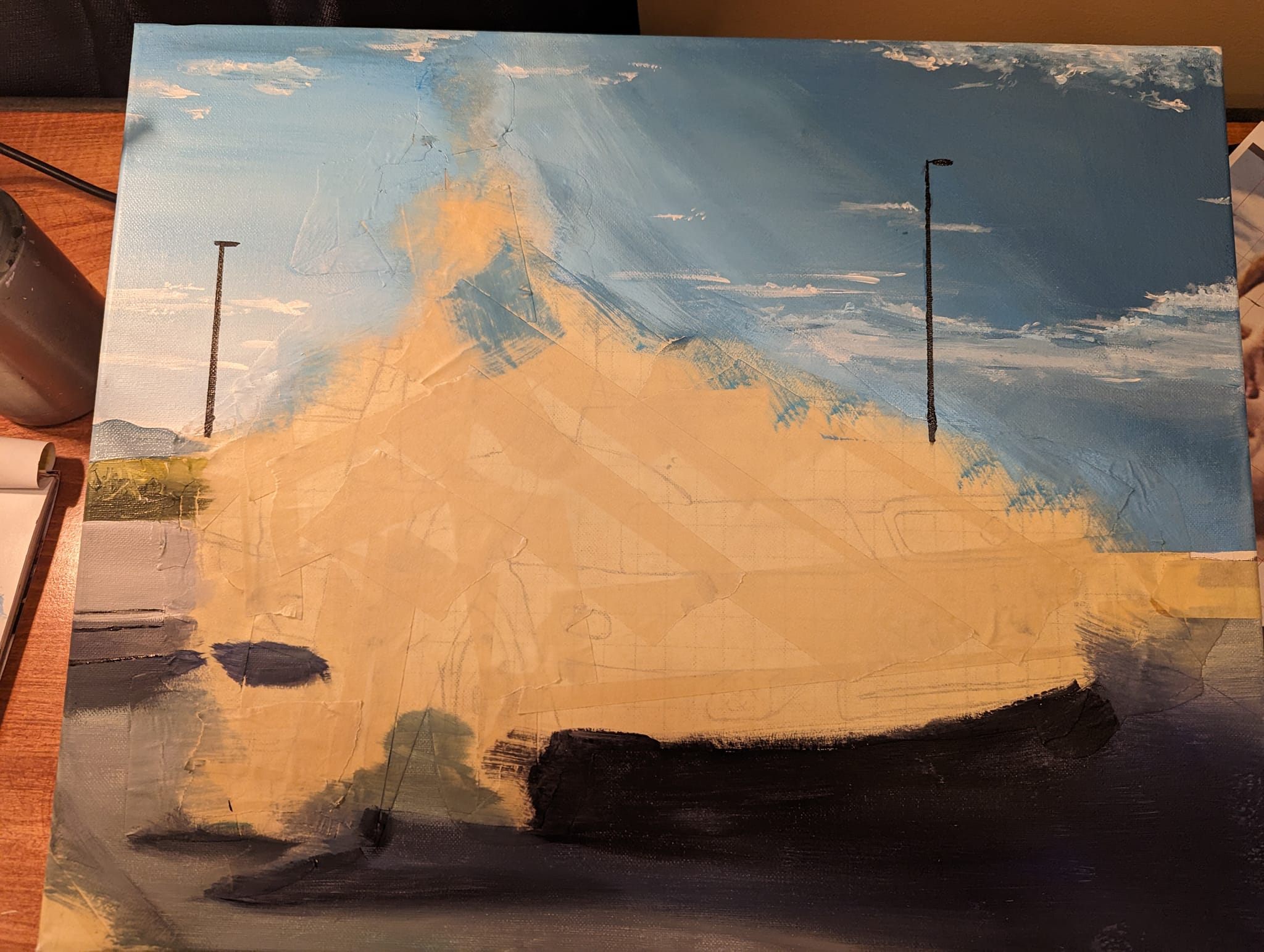 P30号】good blue(call) 油絵 oil painting