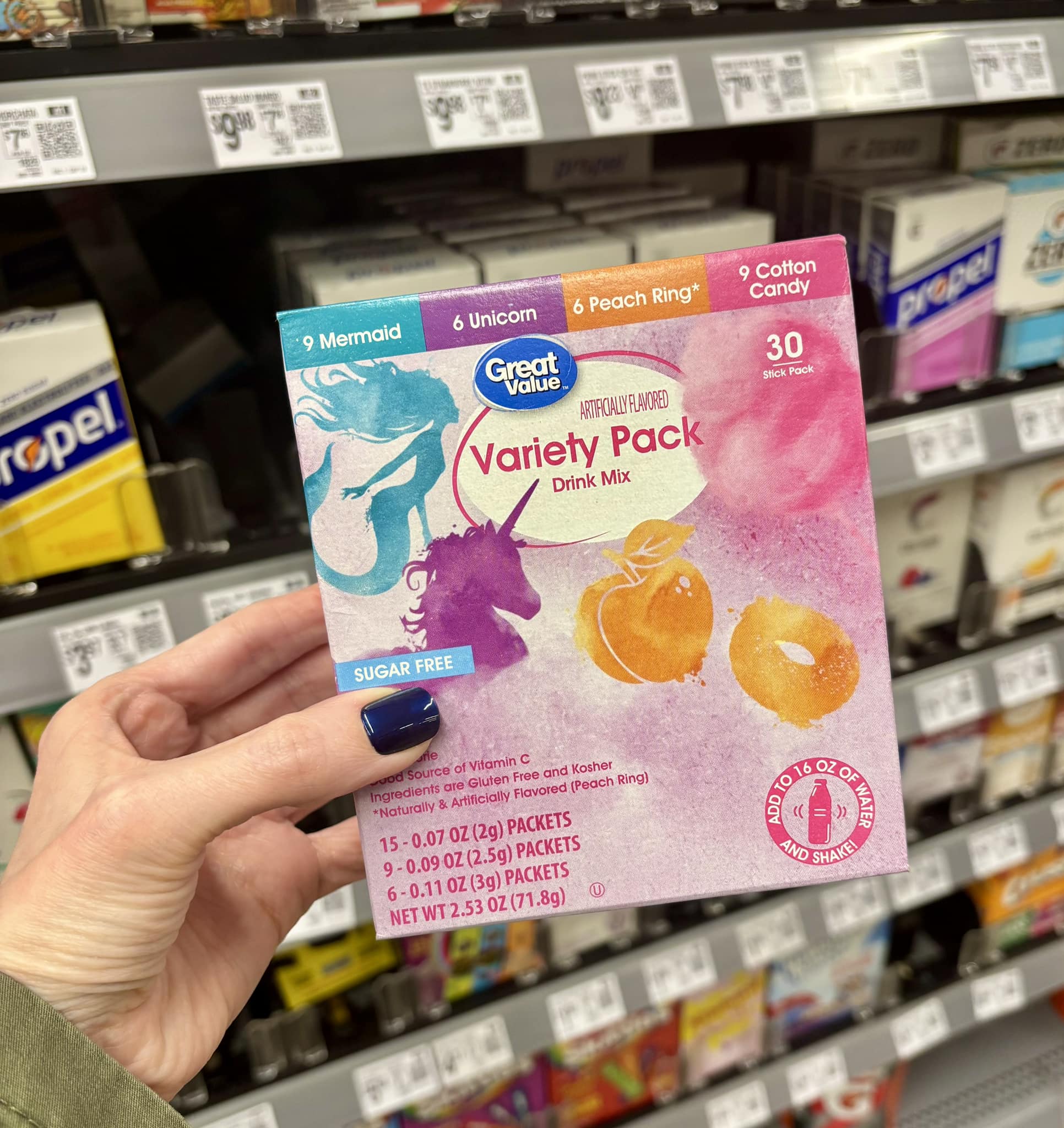 does walmart carry bac water Has anyone tried Great Value's new sugar-free flavored mixes? Why get B12 shots Choose Location:Queens in office thinning hair treatment