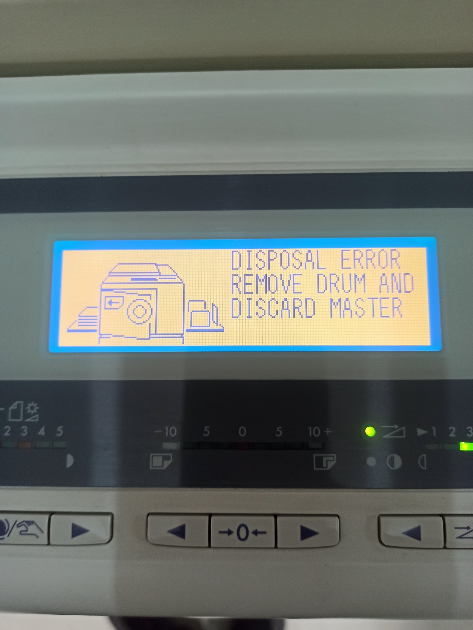 What to do about risograph disposal error?
