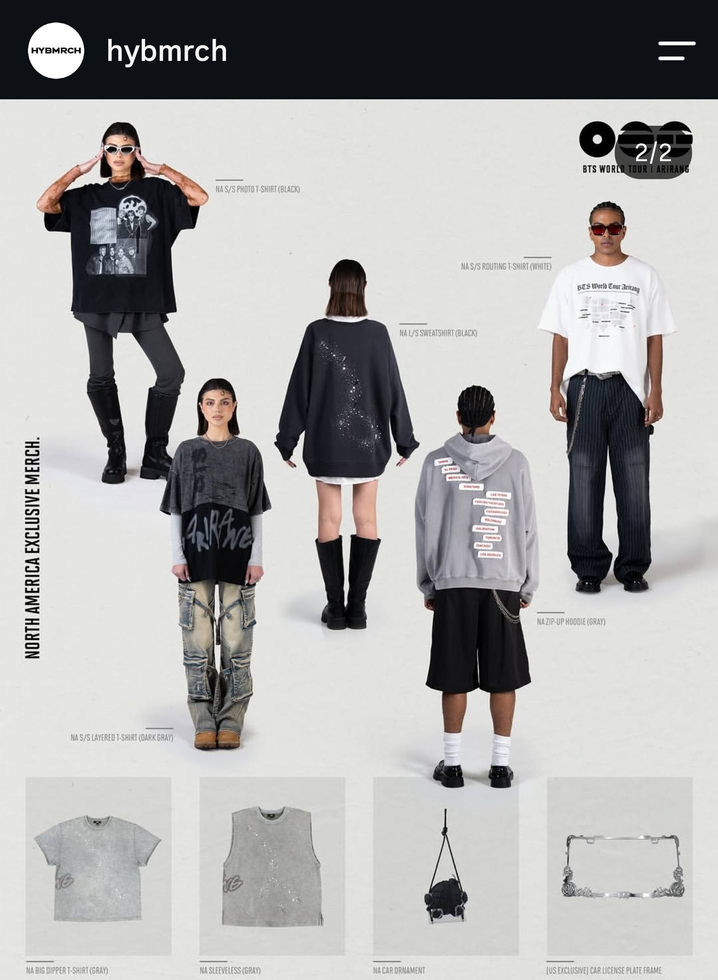 BTS World Tour 'Arirang' North America exclusive merch release date