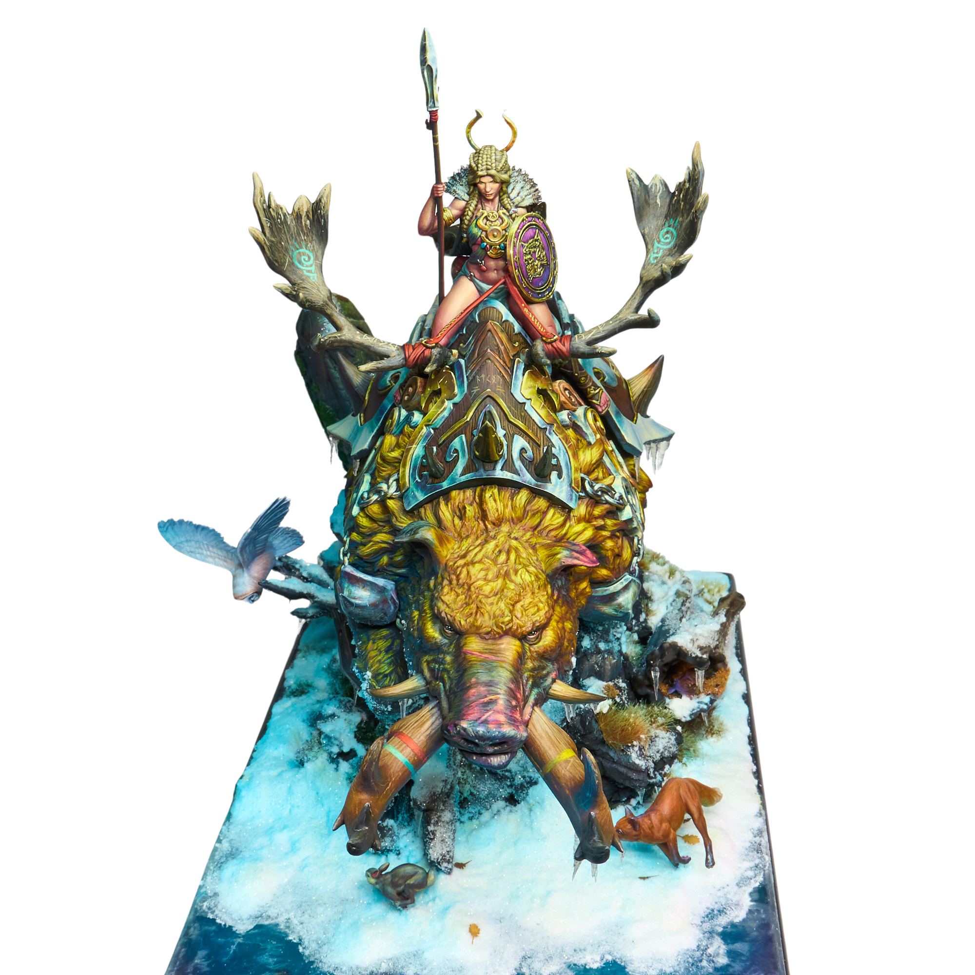 Freya on Hildesvini miniature by Aradia Miniatures
