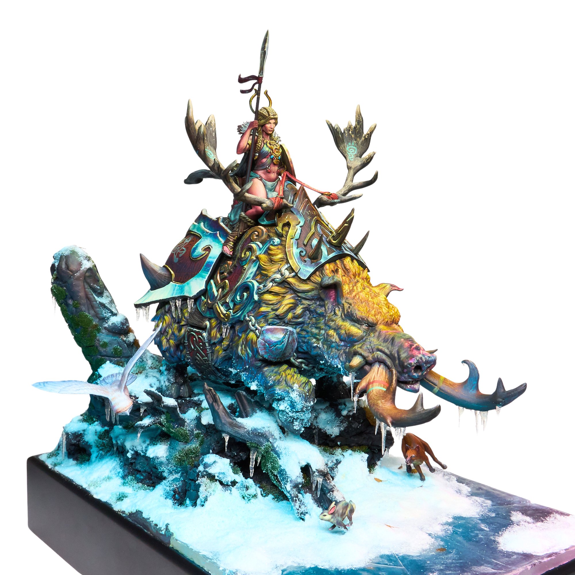 Freya on Hildesvini miniature by Aradia Miniatures