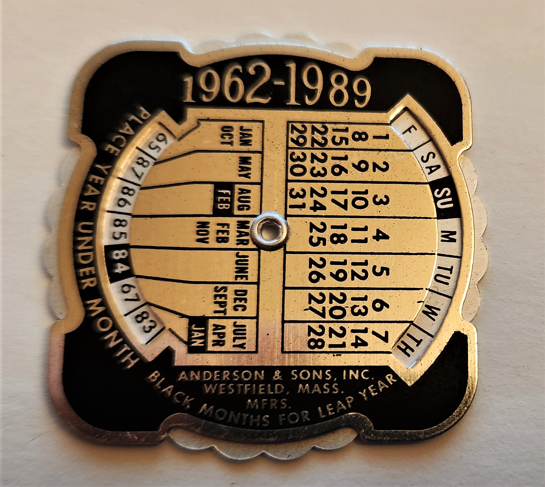 Vintage tiny calendars from 1962 to 1989