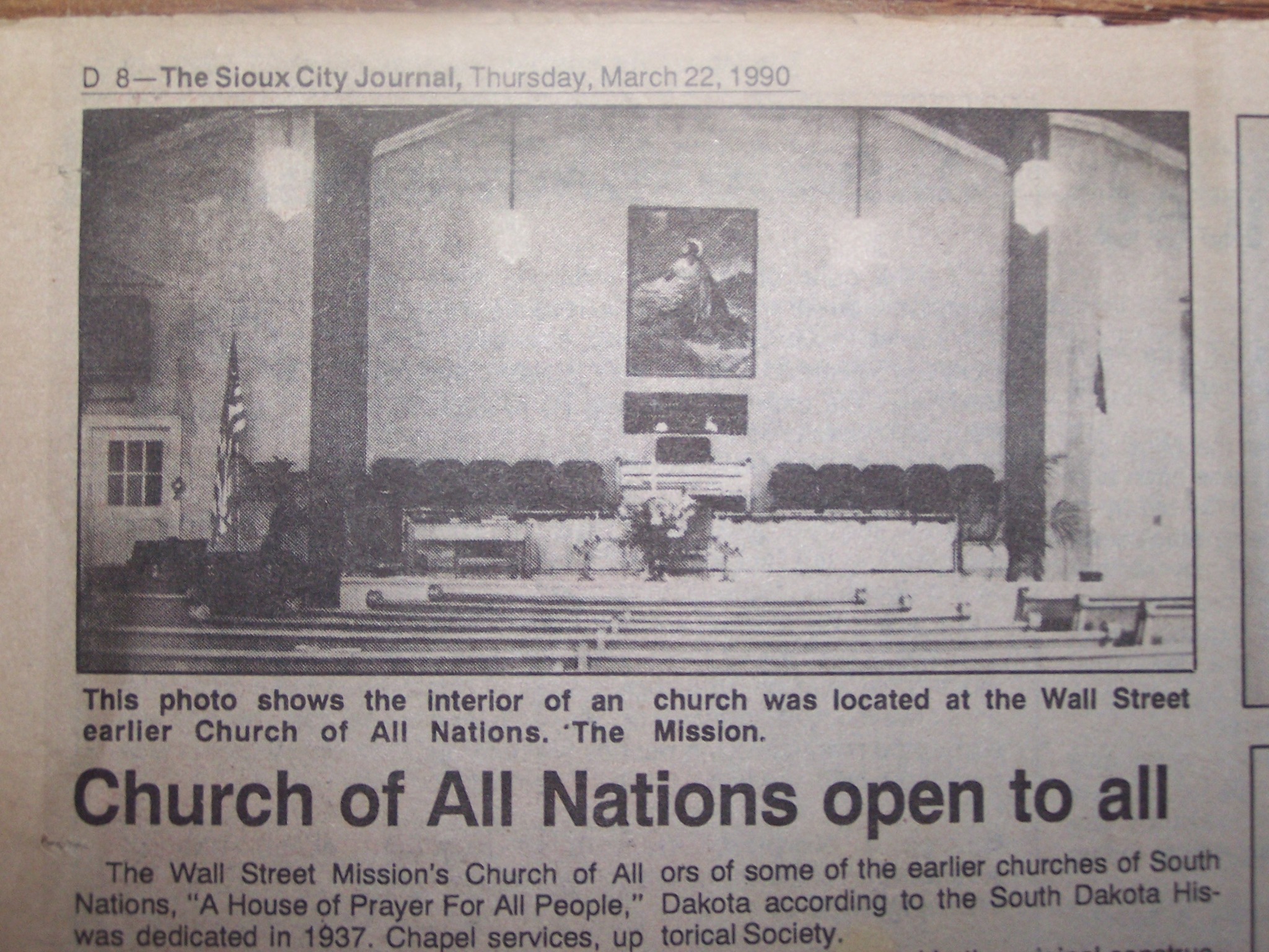 Church of all nations history in Sioux City