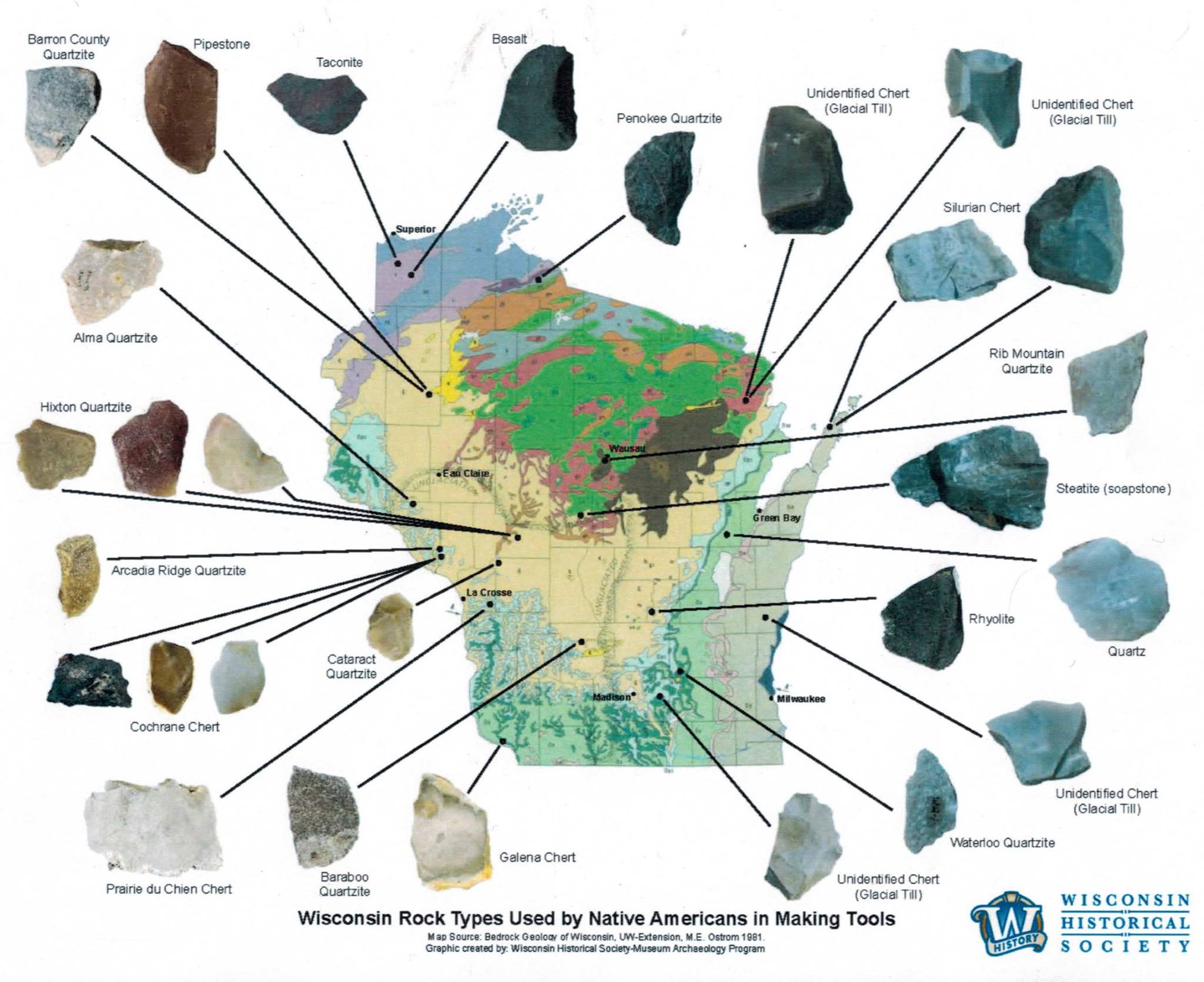 Wisconsin Archeological Artifacts | Bedrock geology of the Midwest ...