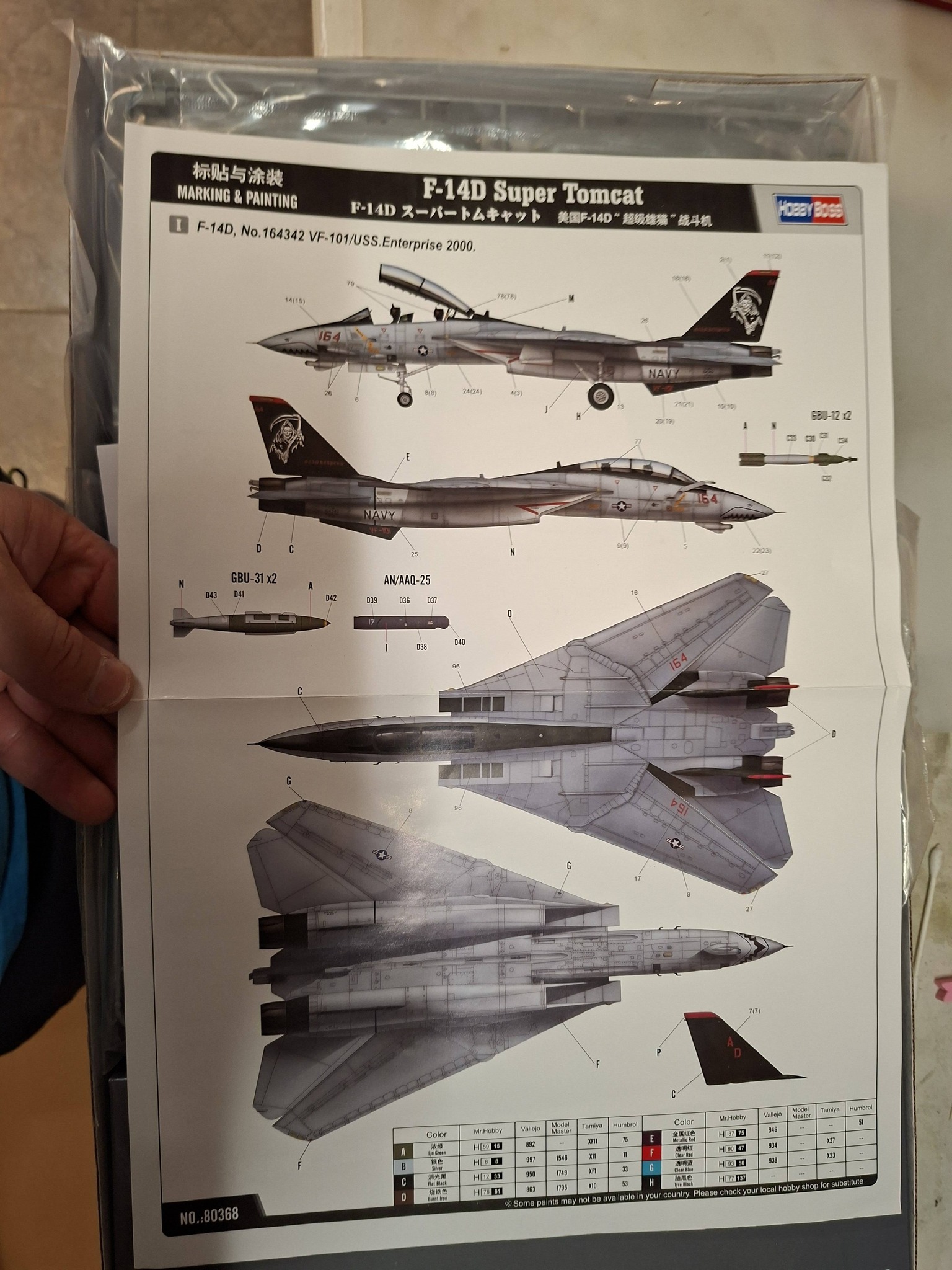Hobby Boss F-14D Super Tomcat model review: detailed features and