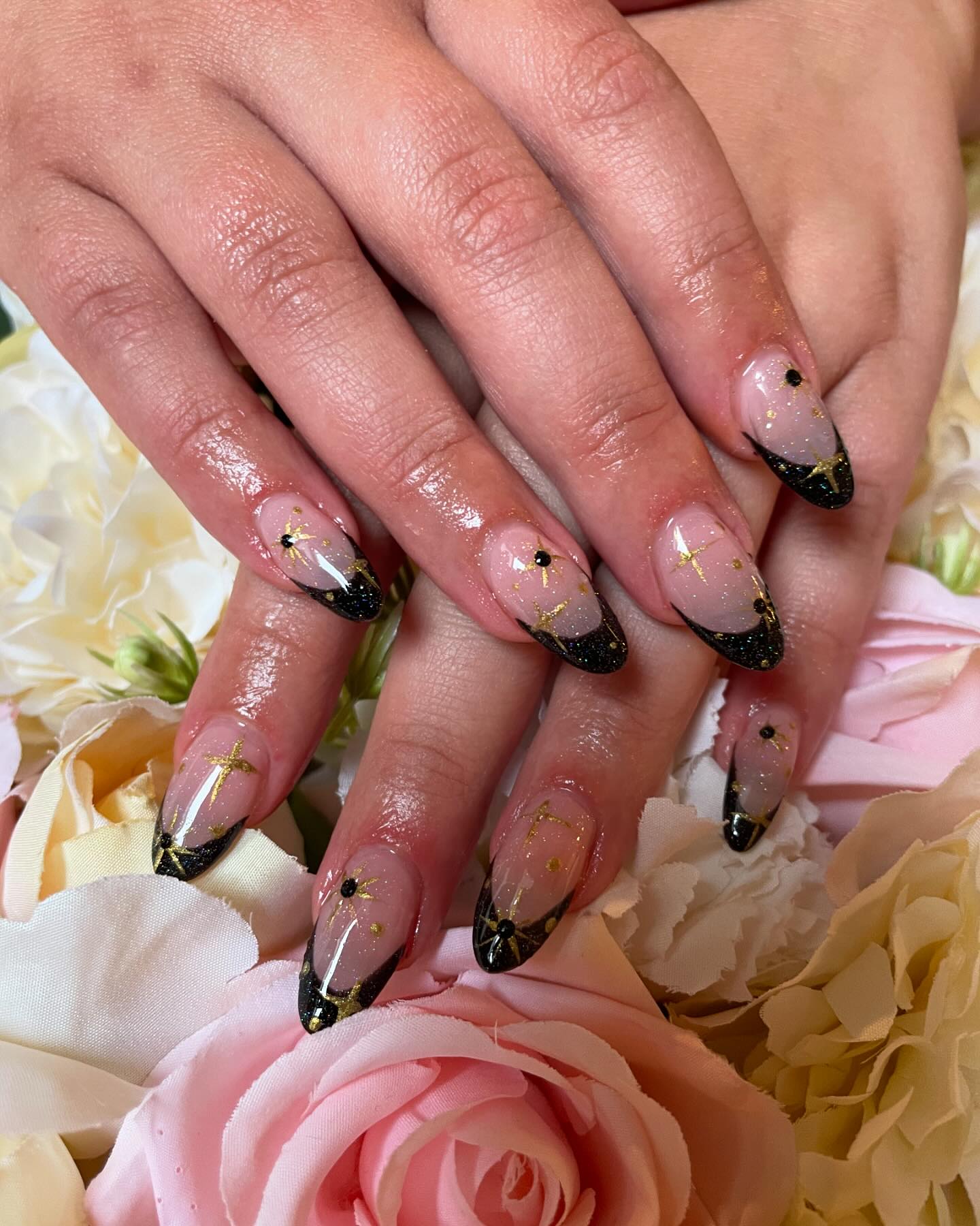 wedding nails for black dress A set of ready her big day on Saturday 💍 Color:Jet Black Women's Black Calvin Klein M-Viscose Nail color