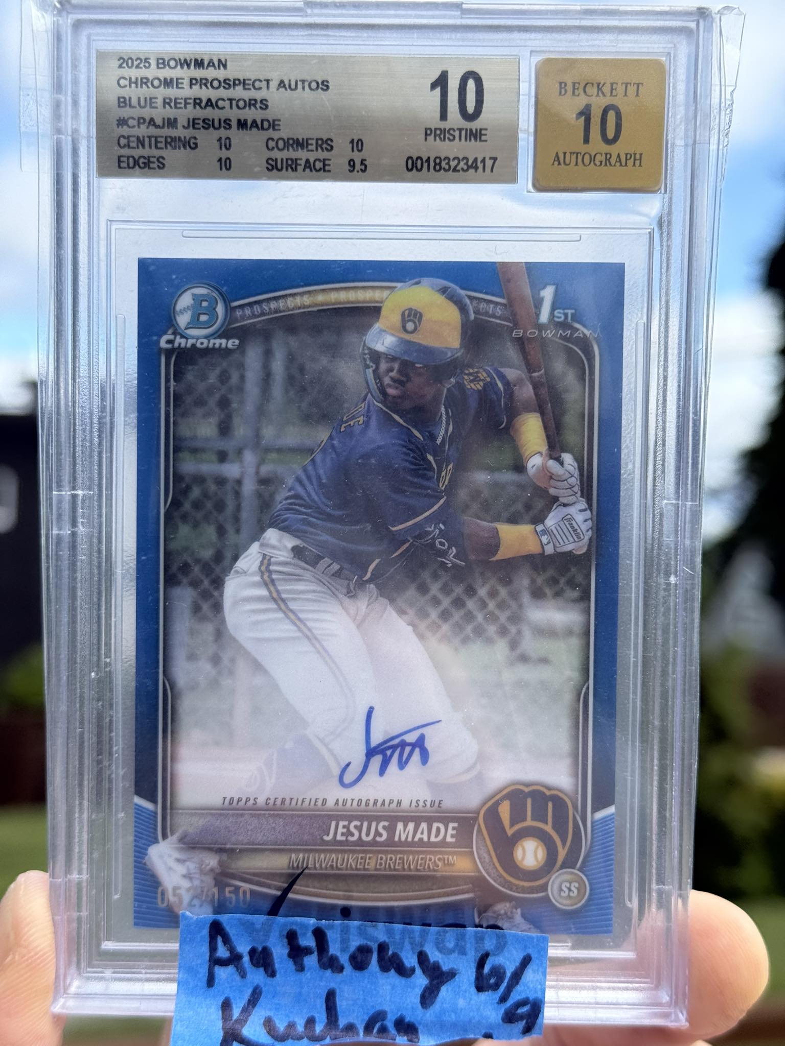 True blue auto baseball card for sale
