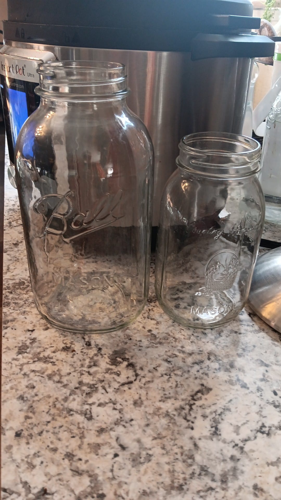 Half Gallon Mason Jars - Wide Mouth - White Metal Lids