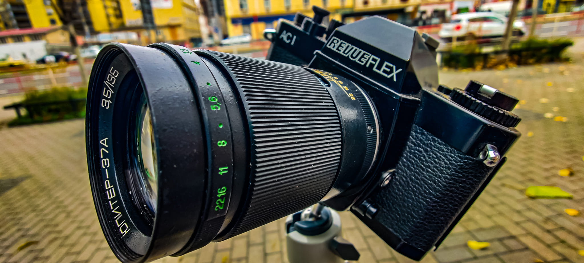 Revueflex AC-2 with Makinon 28mm f2.8 lens test