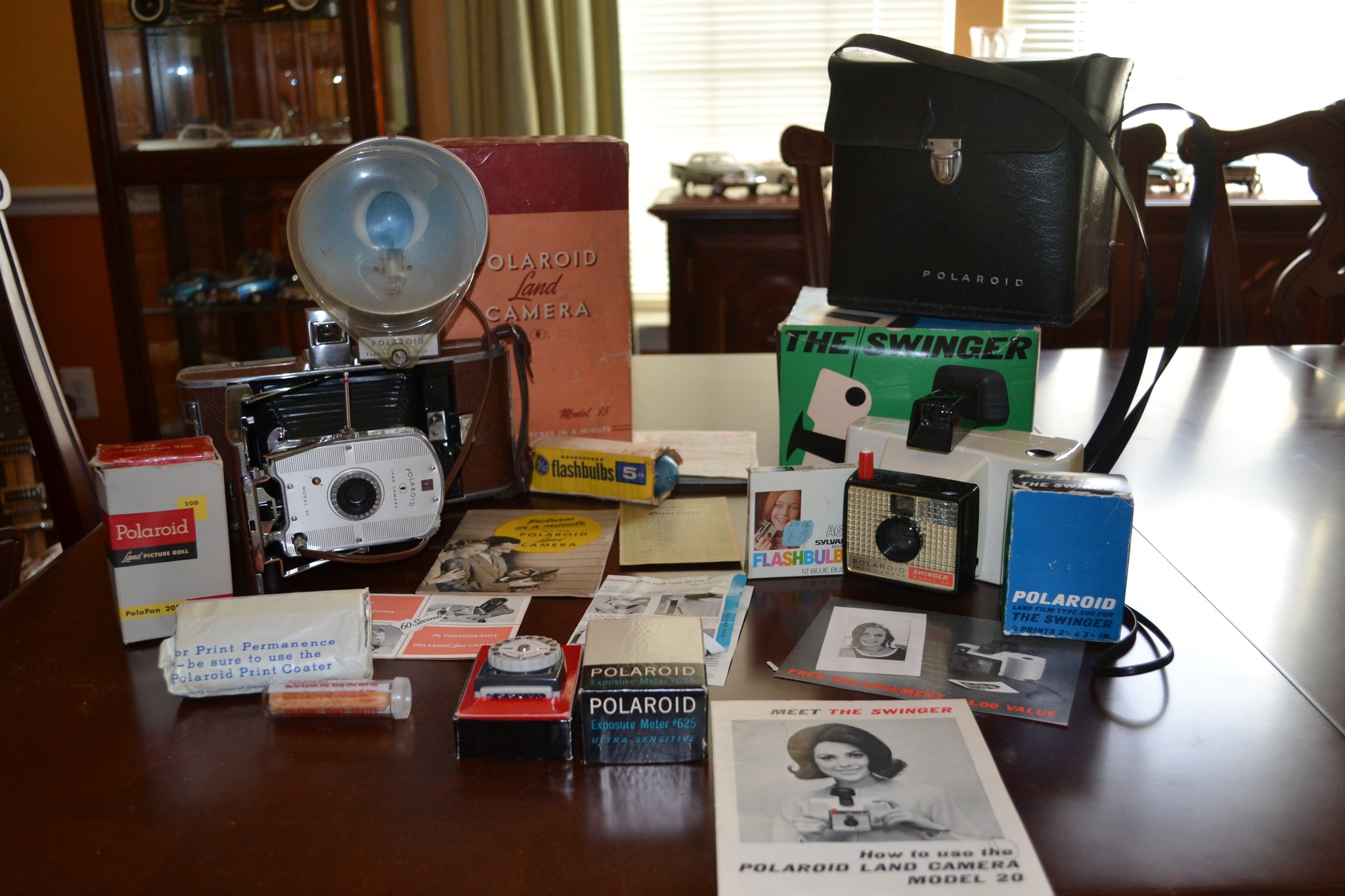 Vintage Polaroid cameras from 1958 and 1965