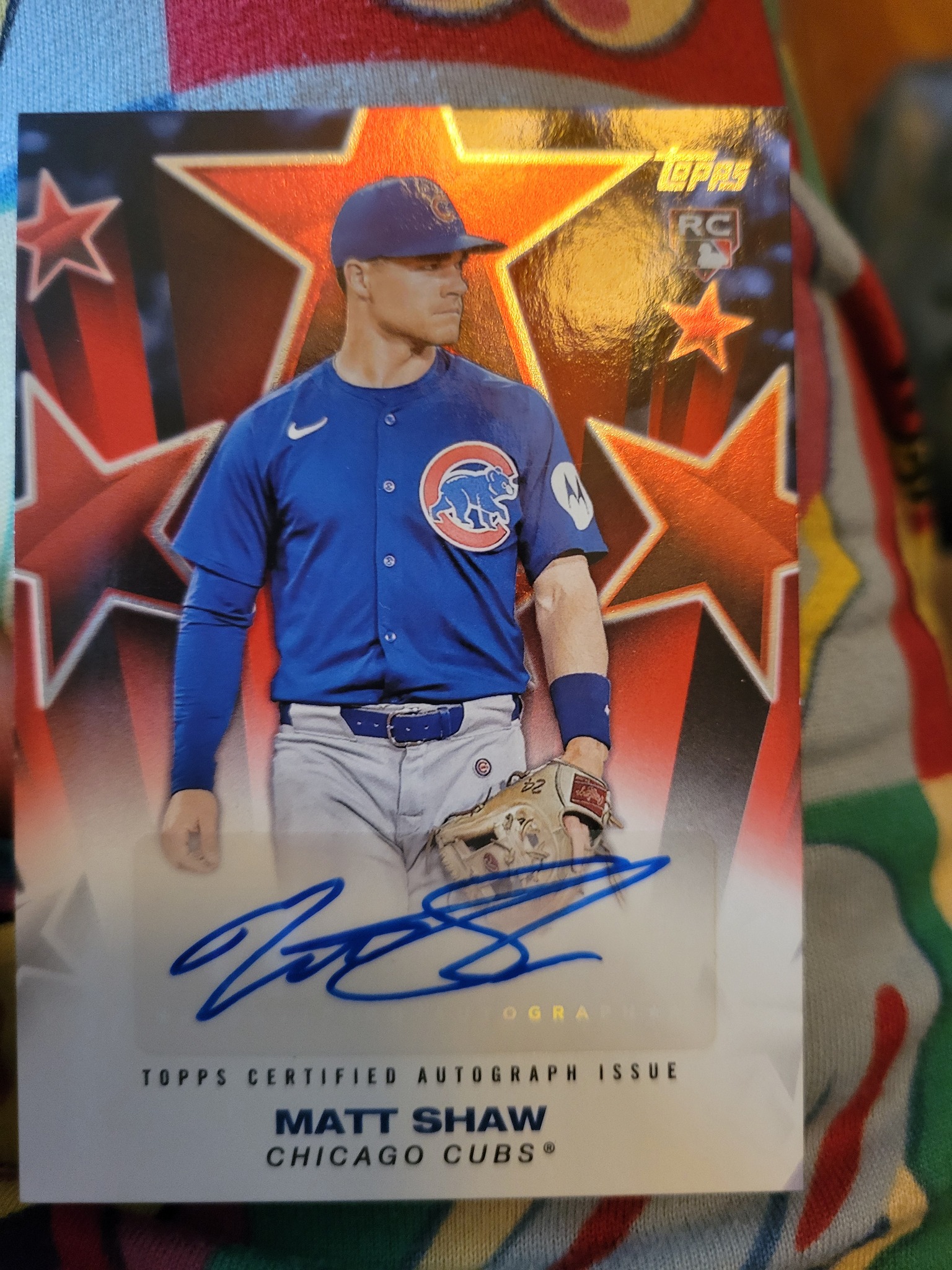 Won Matt Shaw auto card from Topps Certified Autograph Issue