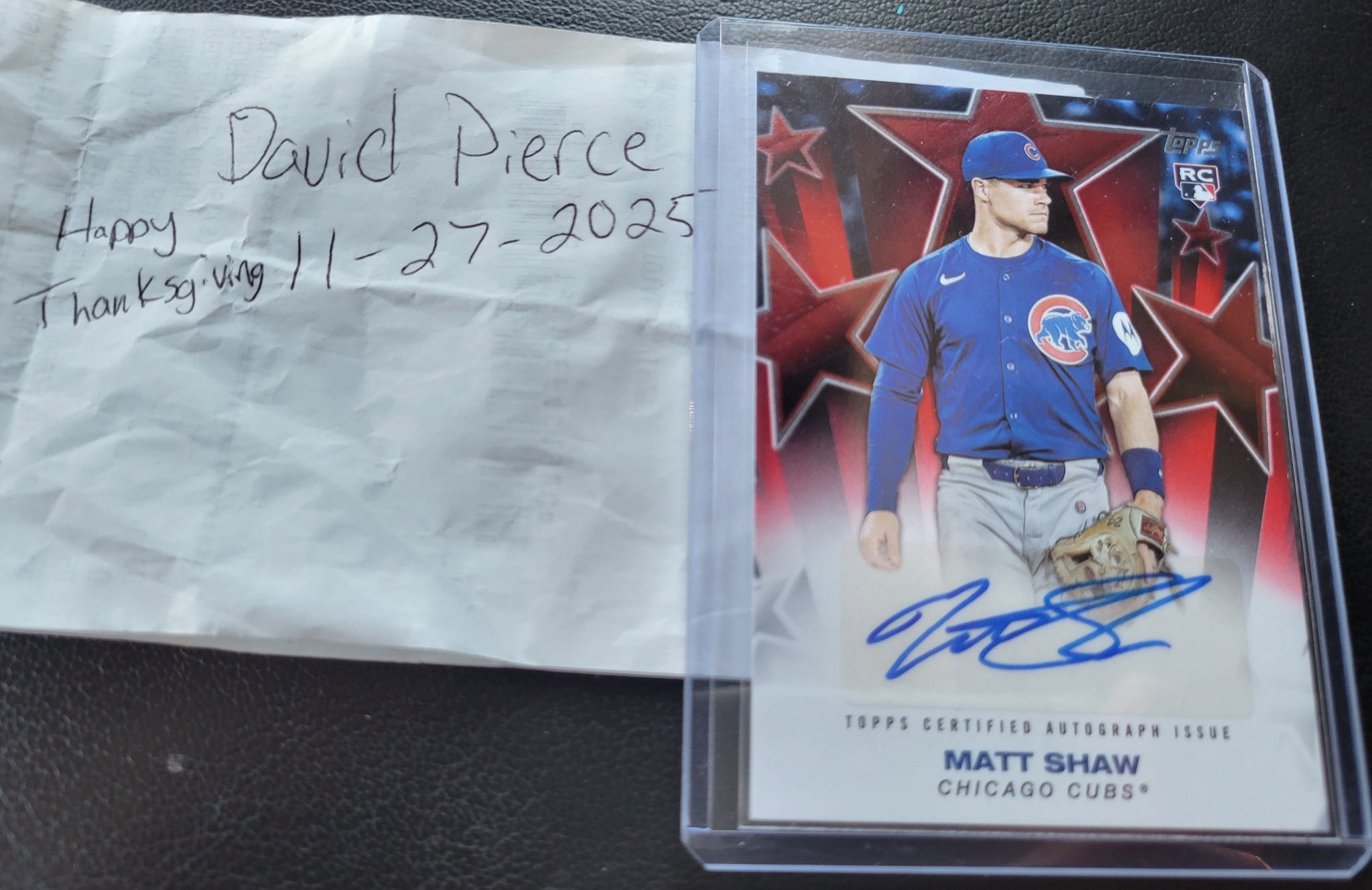 2025 Topps Update Matt Shaw autograph card for sale