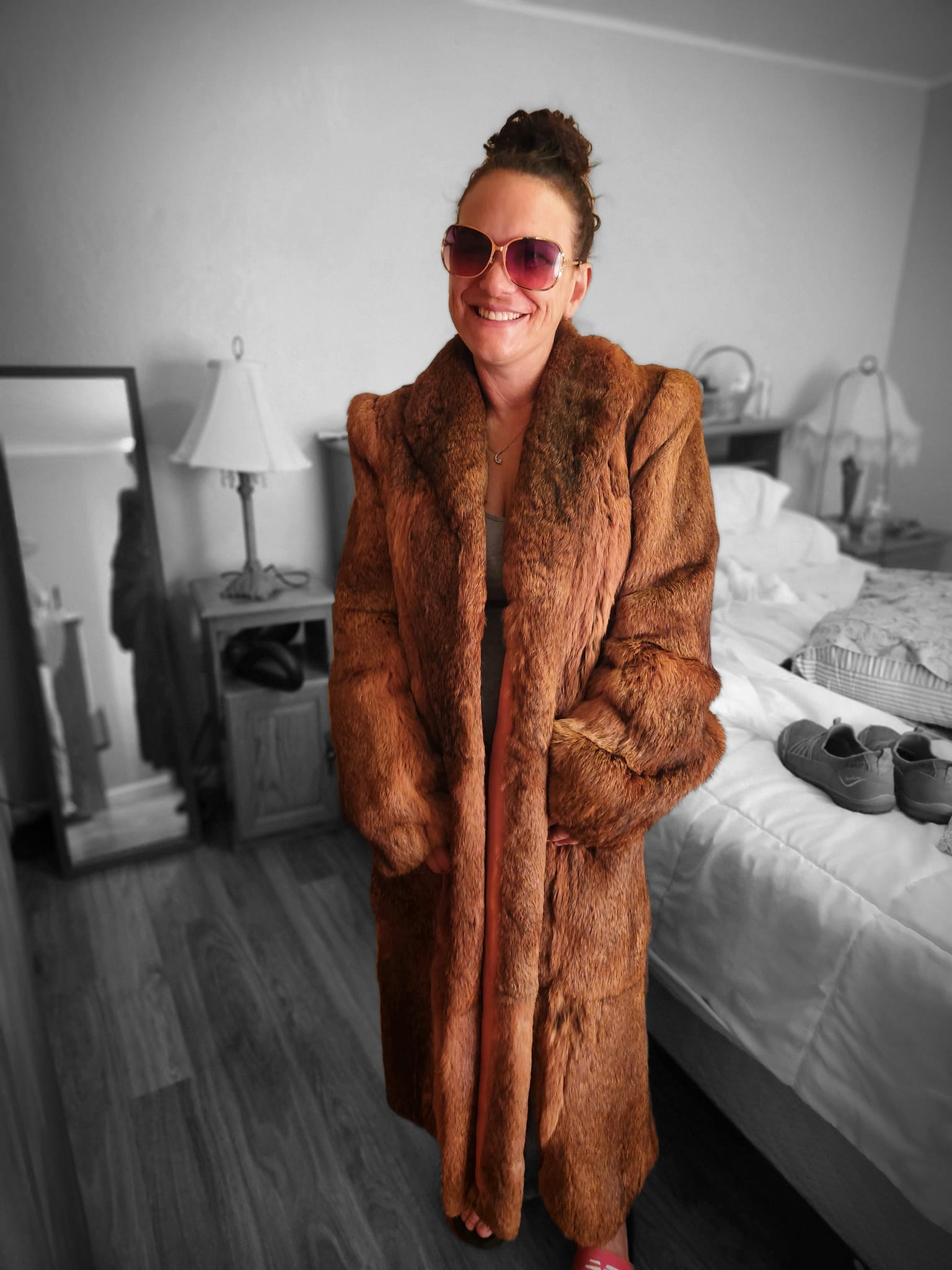 Rabbit fur coat. I had one in 6th grade (1985) ?