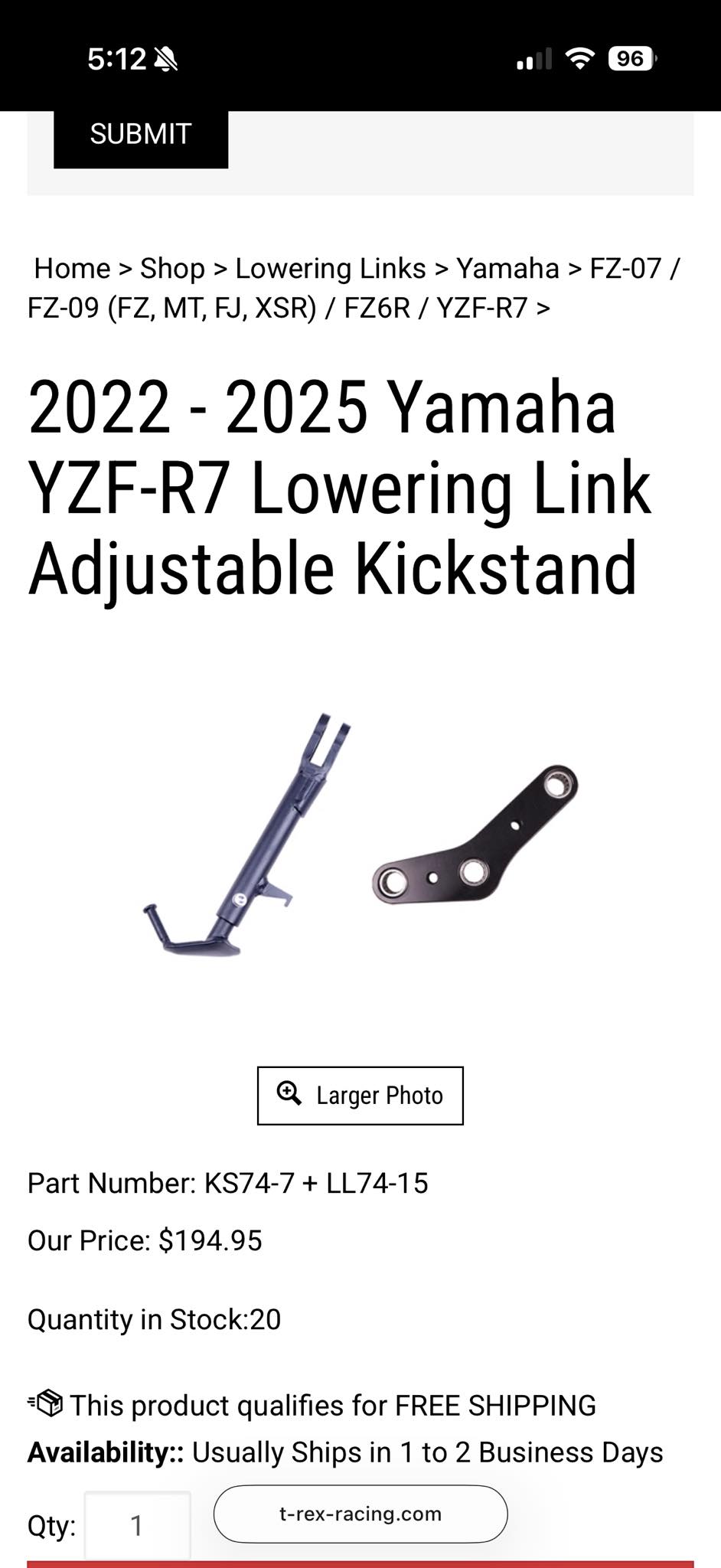 Motorcycle Lowering Straps For Drag Racing - Fits Yamaha YZF R1, R6, FZR, FJ & More
