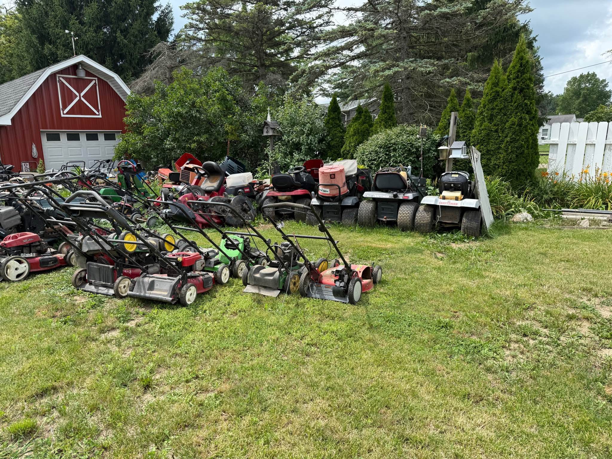 House clean out! Lawn mowers snow blowers, generator, garden