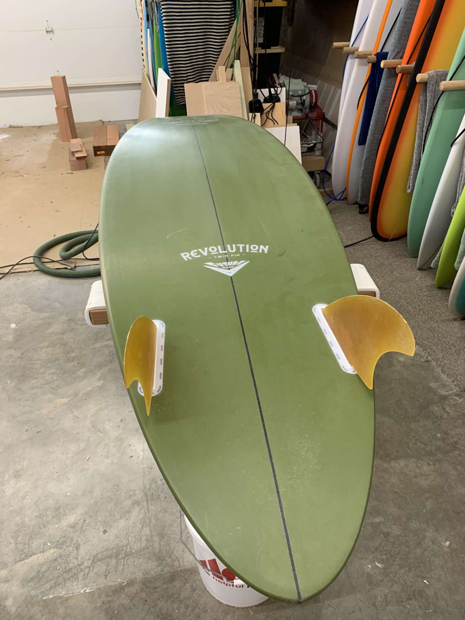 Riding the Jim Banks Revolution surfboard