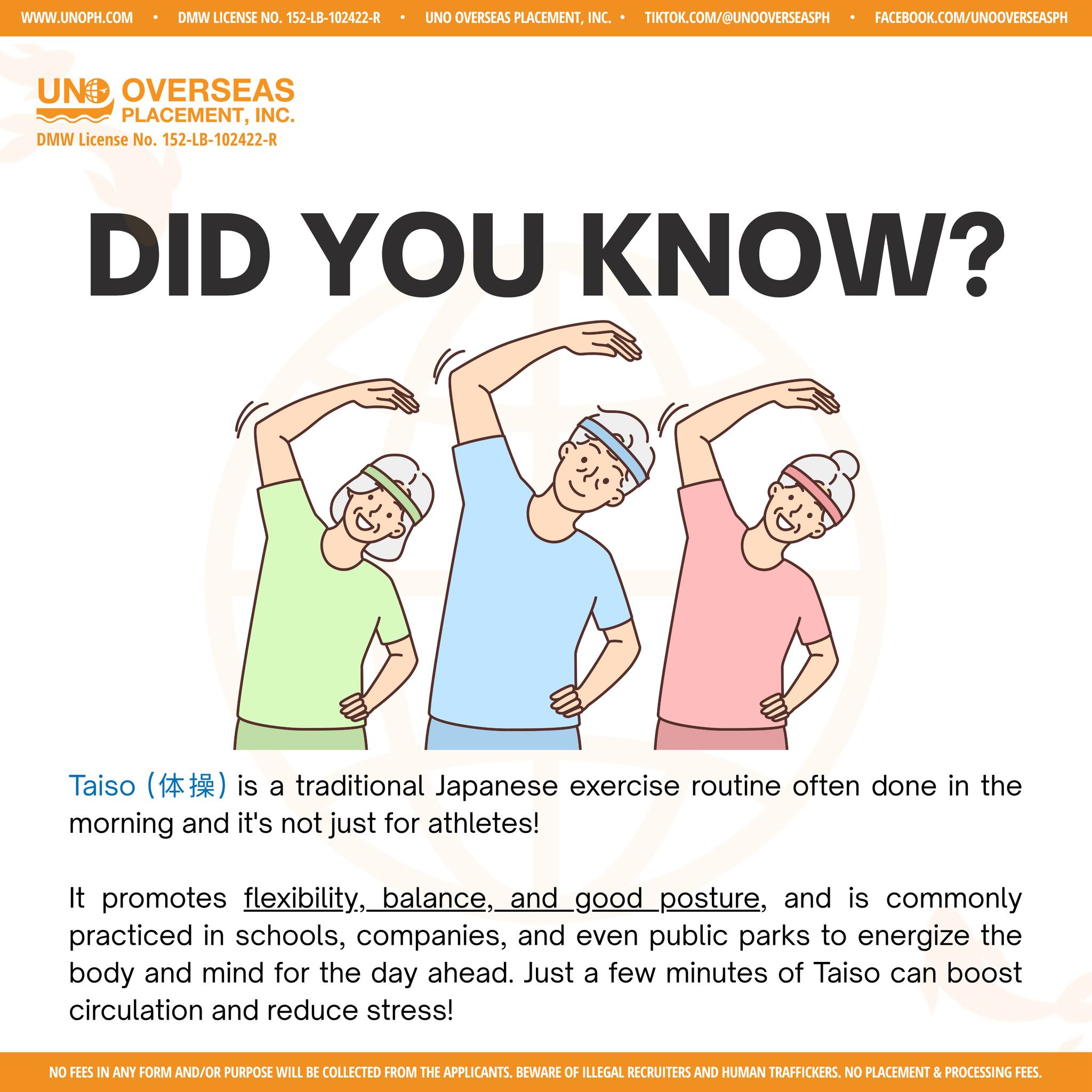 UNO - Did you know that Taiso is a simple, energizing exercise ...