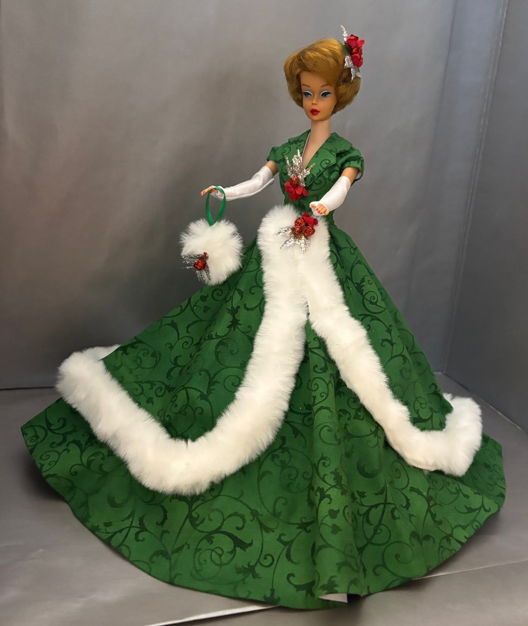 christmas barbie green dress Vintage doll in striped for dress shoes for men