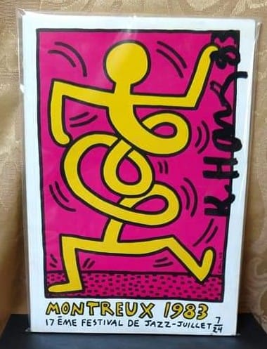 Keith Haring signed 1983 Montreux Jazz Festival poster found