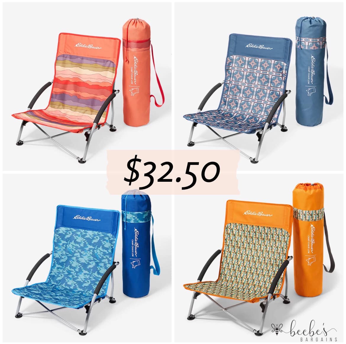 Slightly obsessed with these Eddie Bauer low camping chairs!! Now