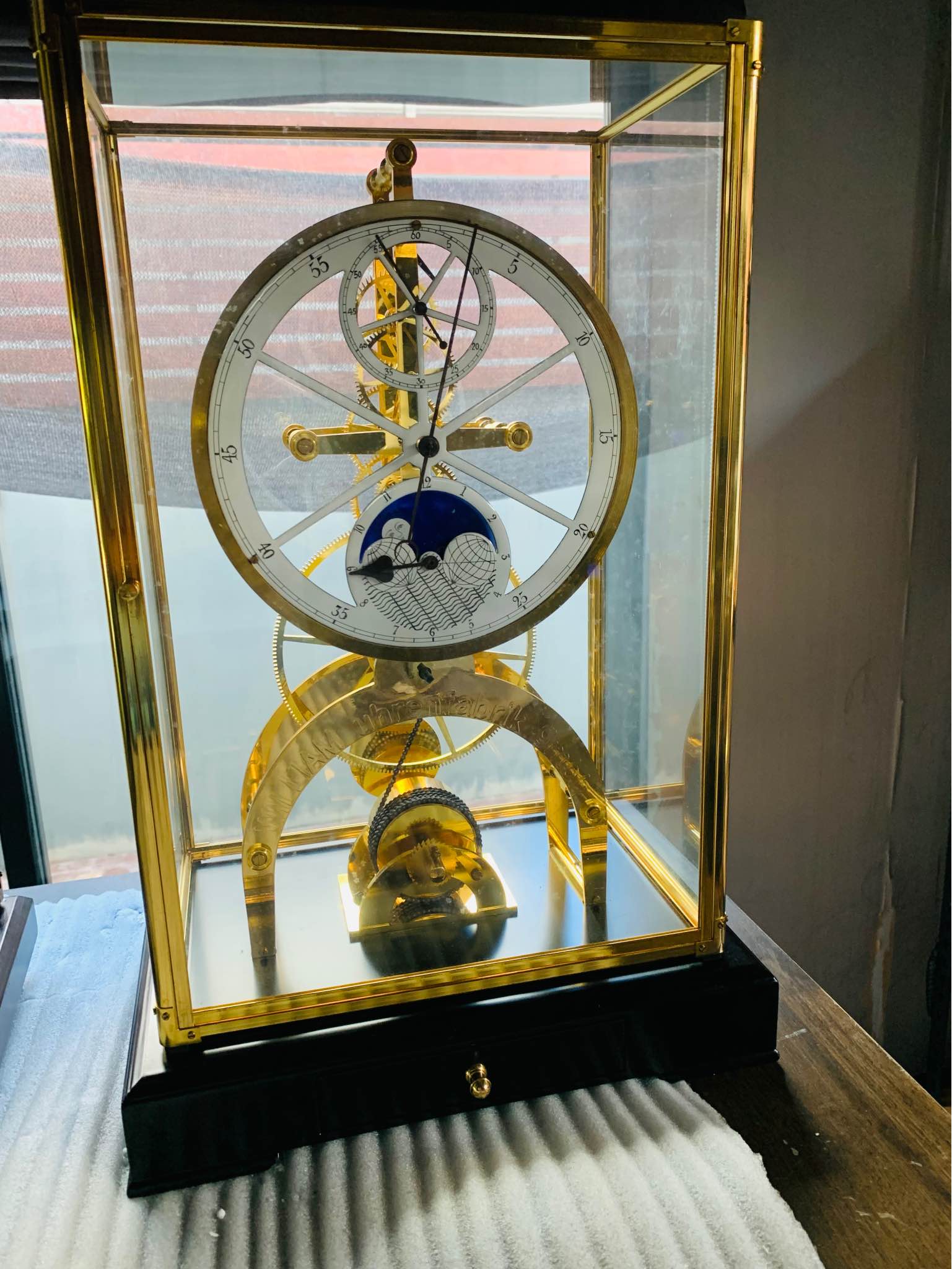 🕰 Mechanical Skeleton Clock – “Moonphase Brass Edition” ศิลปะแห่งเวลา ...