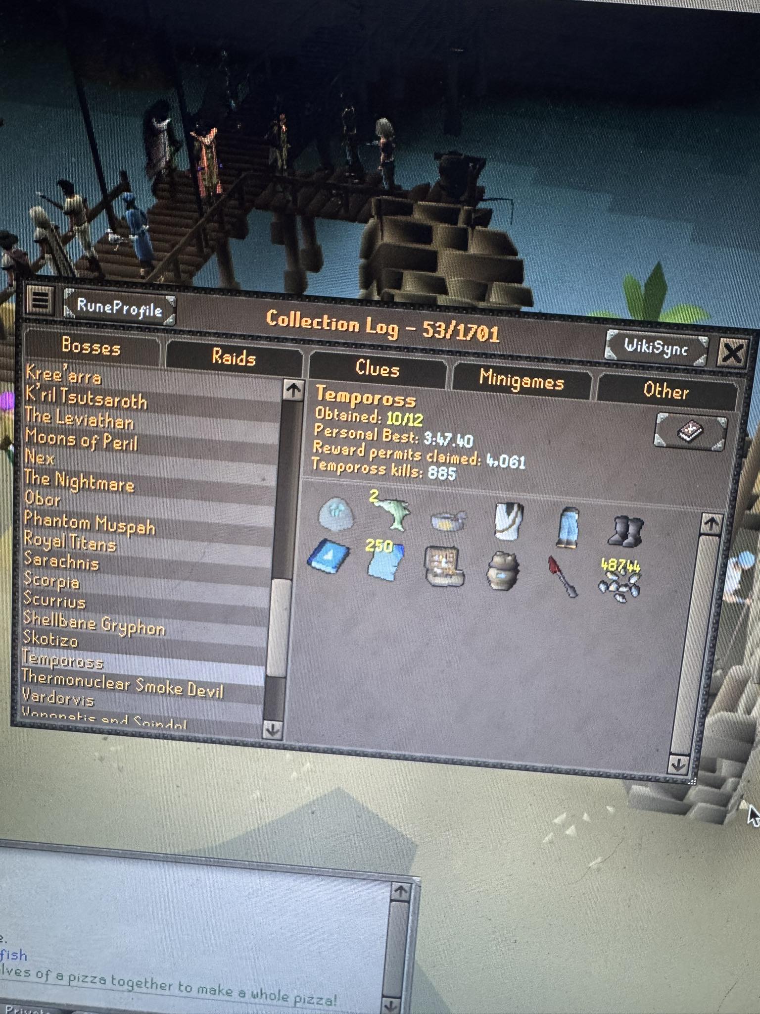 Omg guys i feel super lucky to have a this tempoross pet in 10runs