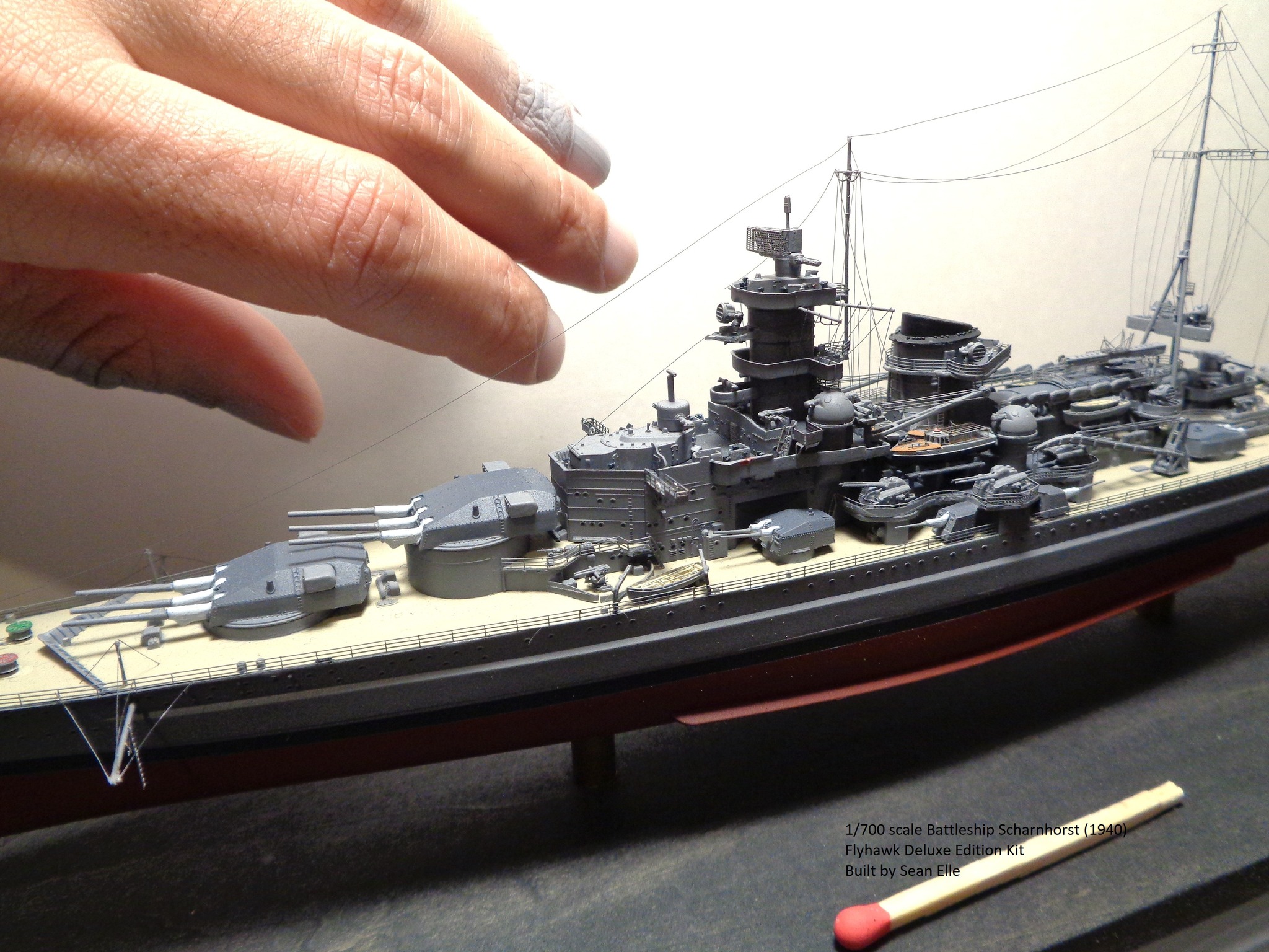 1/700 Scharnhorst 完成品　精密モデル 1/700 scale German battleship Scharnhorst kit review