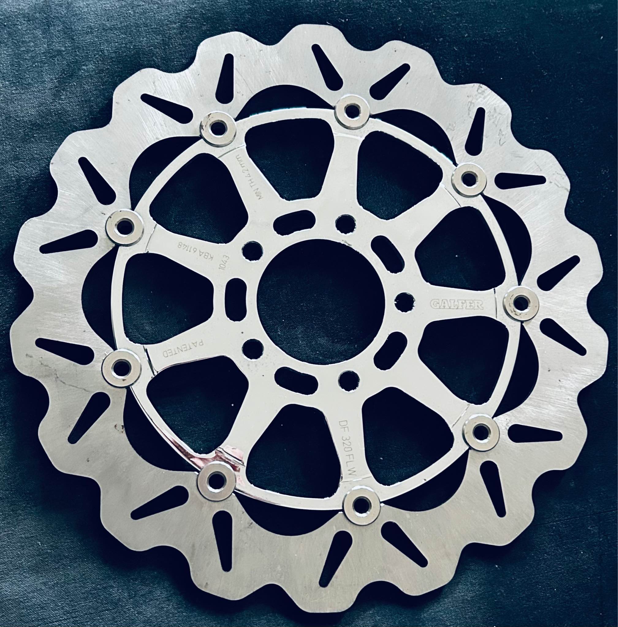 ミー☆ Lightly used chrome plated Galfer front floating wave brake rotor