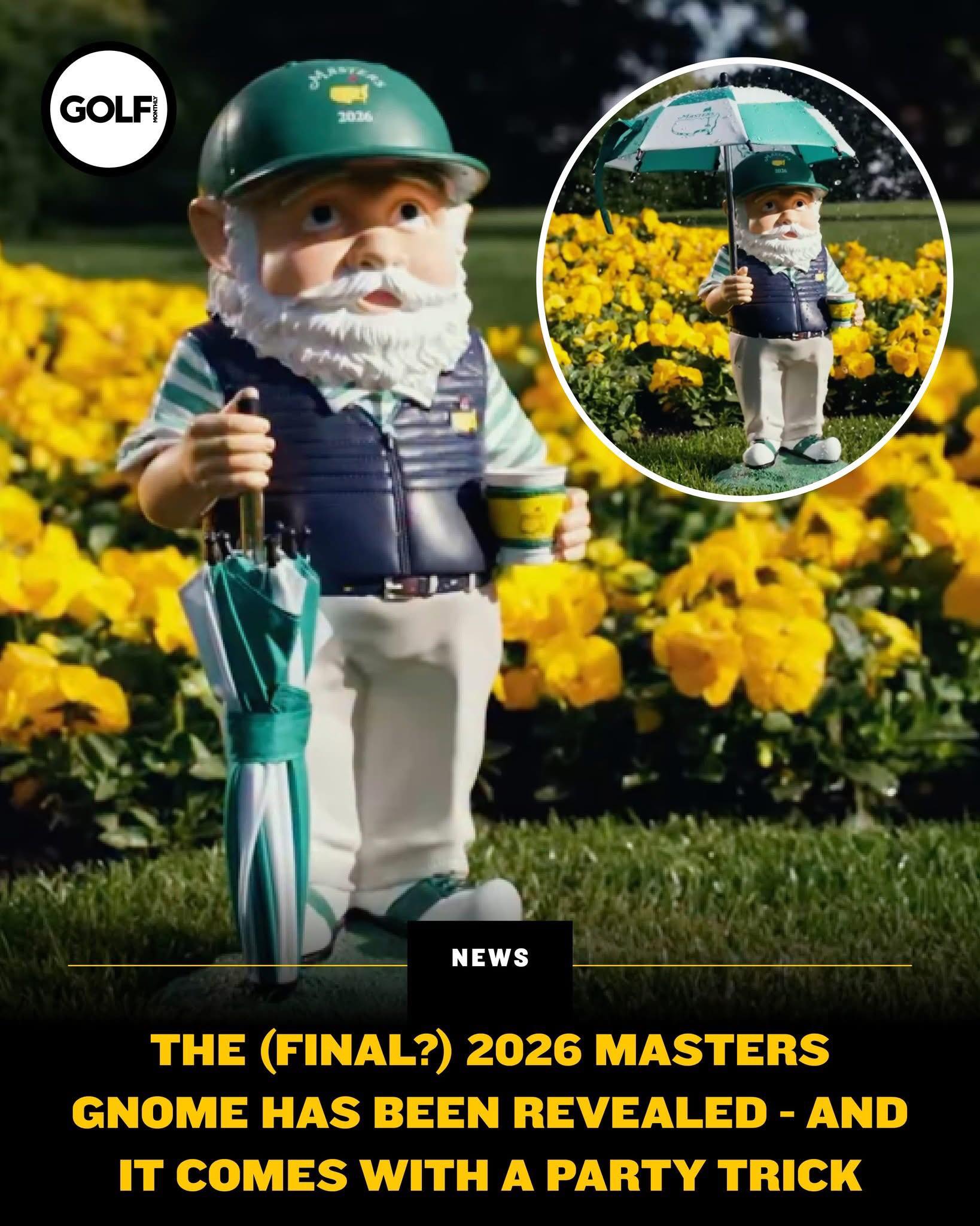 ⛳️🎅⛳️ The 2026 Masters gnome is John Daly with an umbrella