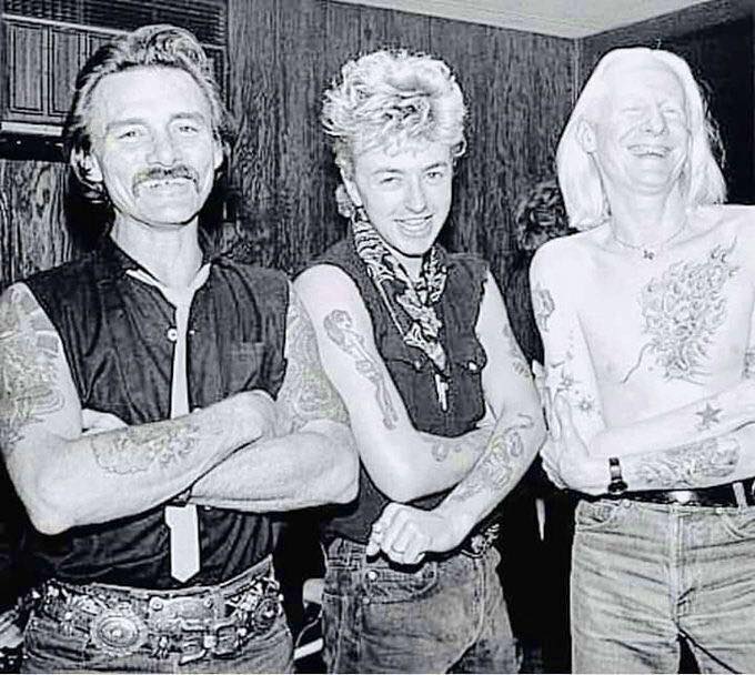 Brian Setzer and Dickey Betts playing together at the Guitar