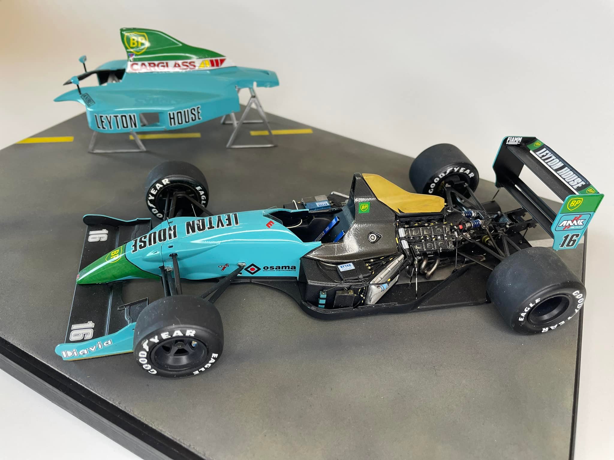 The Leyton House CG901B is the car updated to the B version with
