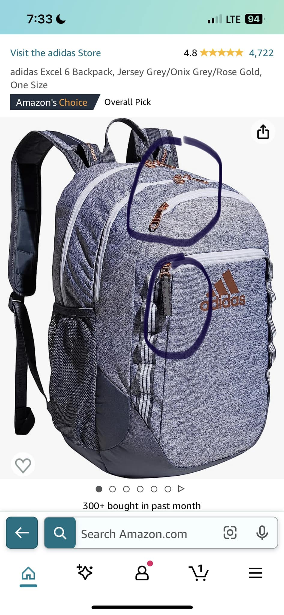 adidas excel backpack onix grey/rose gold 7 When youve got both work and a workout on your schedule Rose Gold Adidas Excel Iii
