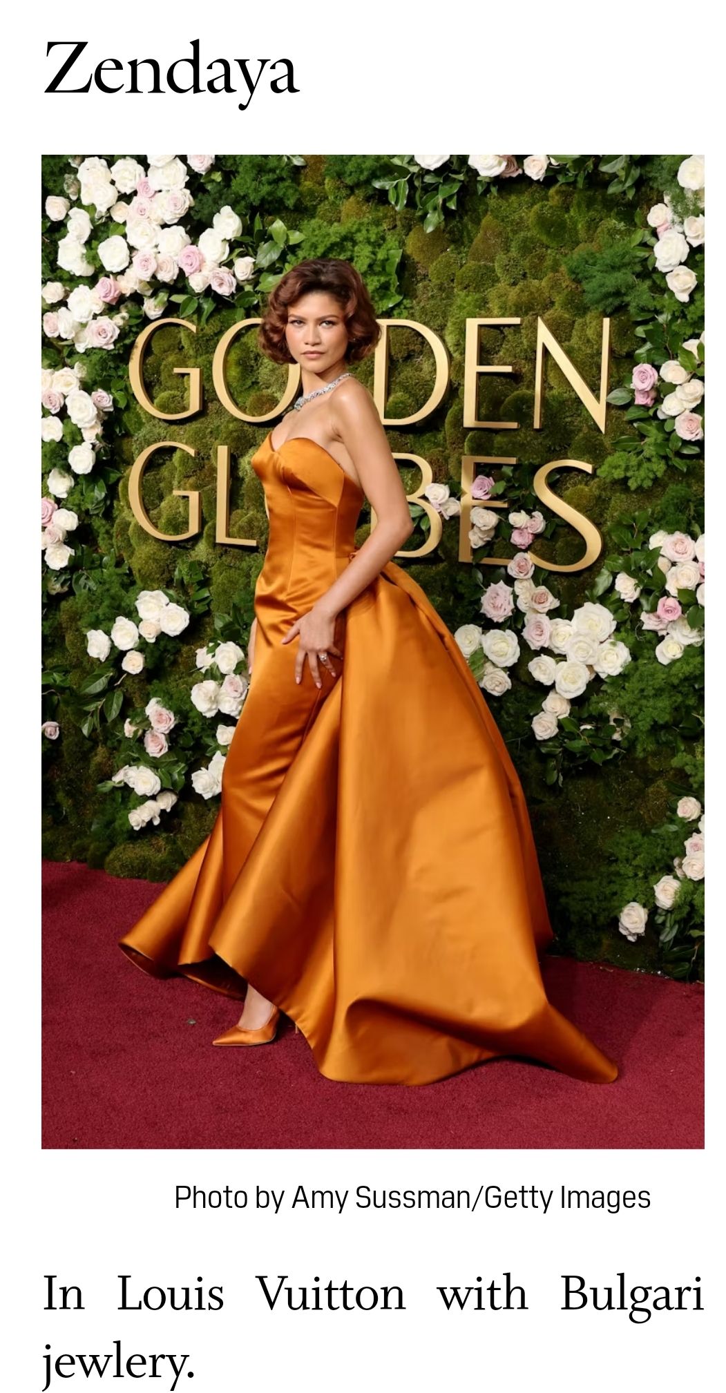 Zendaya stuns in Louis Vuitton at Golden Globes