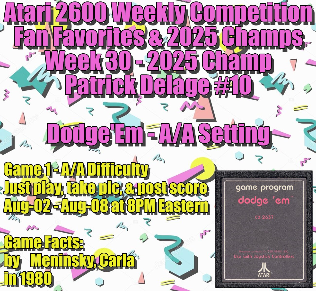 Atari 2600 Weekly Competition: Dodge'Em Game Details