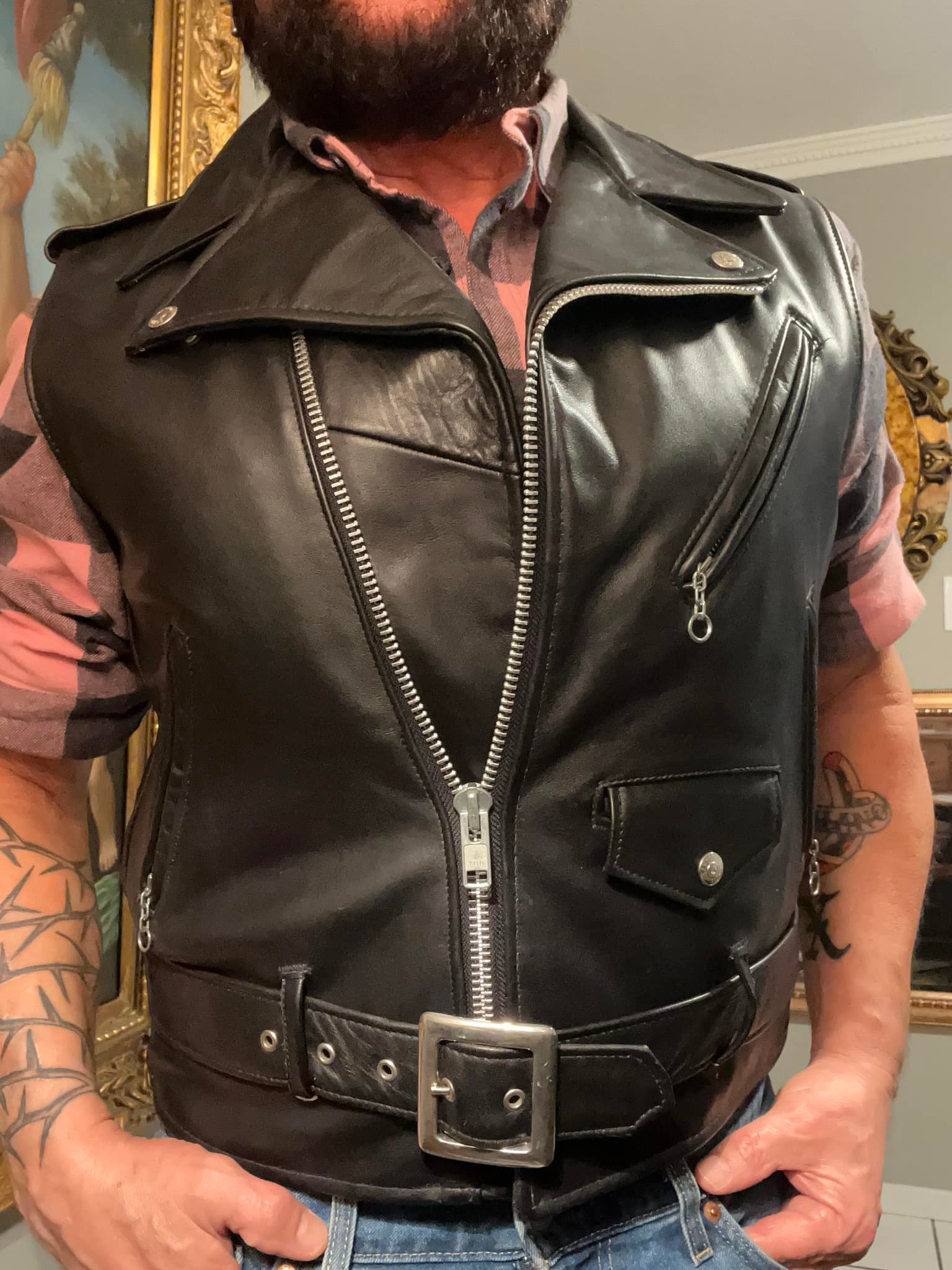 Style Perfecto Vest Leather × Vintage Vintage Leather Vest 1990s 