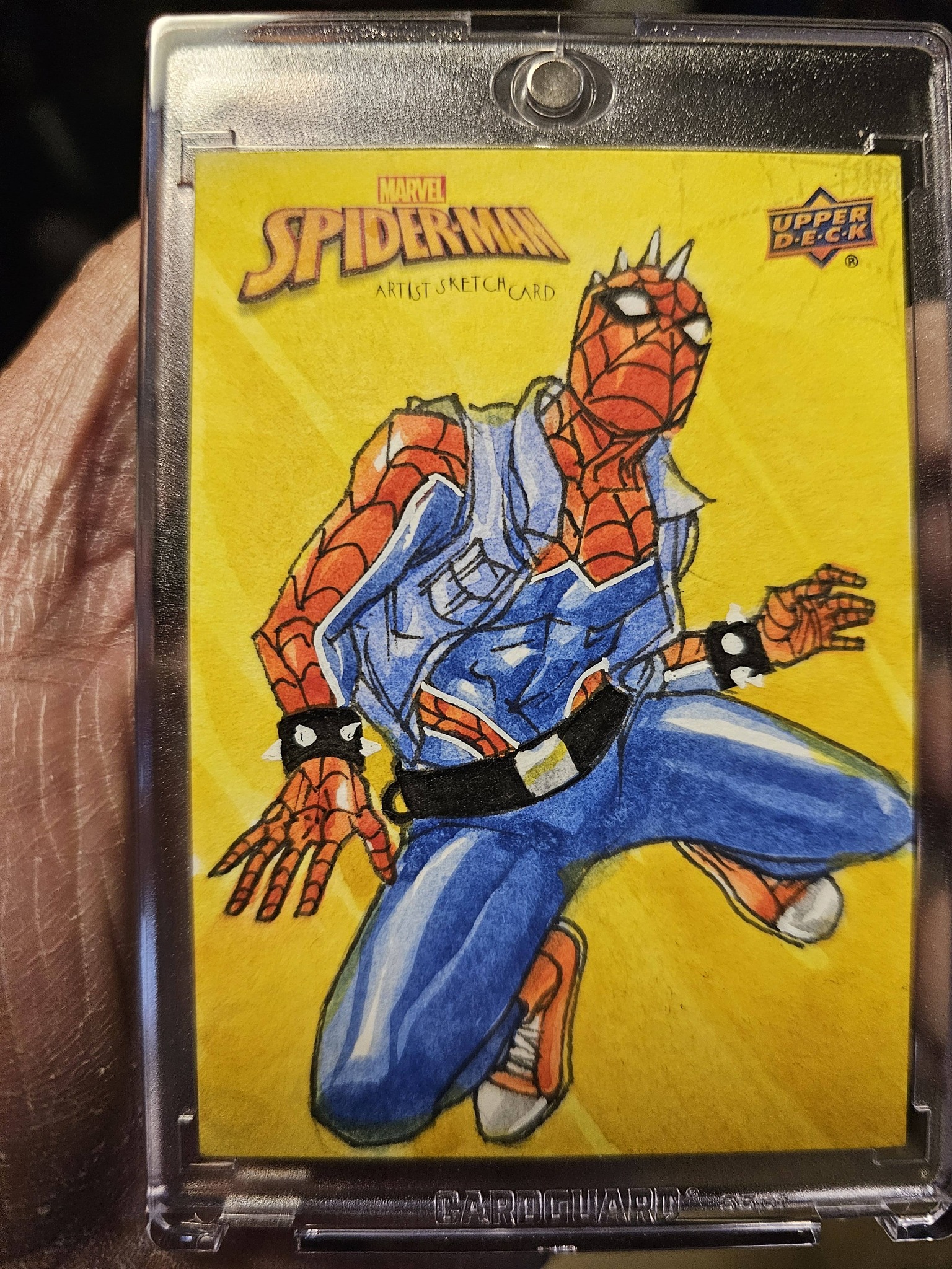 Upper Deck Spider-Man スケッチカード 1of1 Rare Spider-Man one of one sketch card pulled from Upper Deck pack