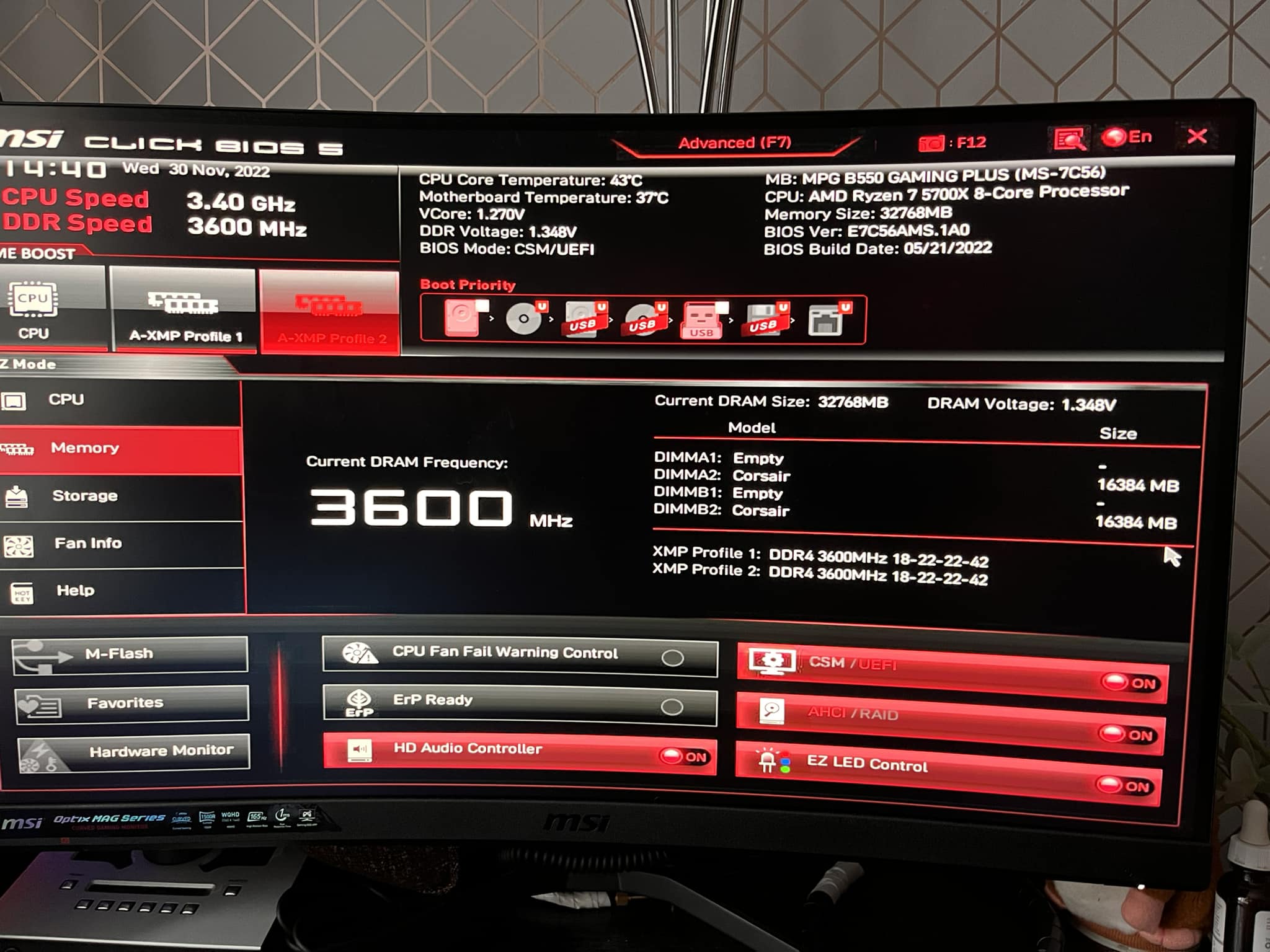 How to stabilize Ryzen 7 5700X with Corsair Vengeance LPX 3600MHz RAM?