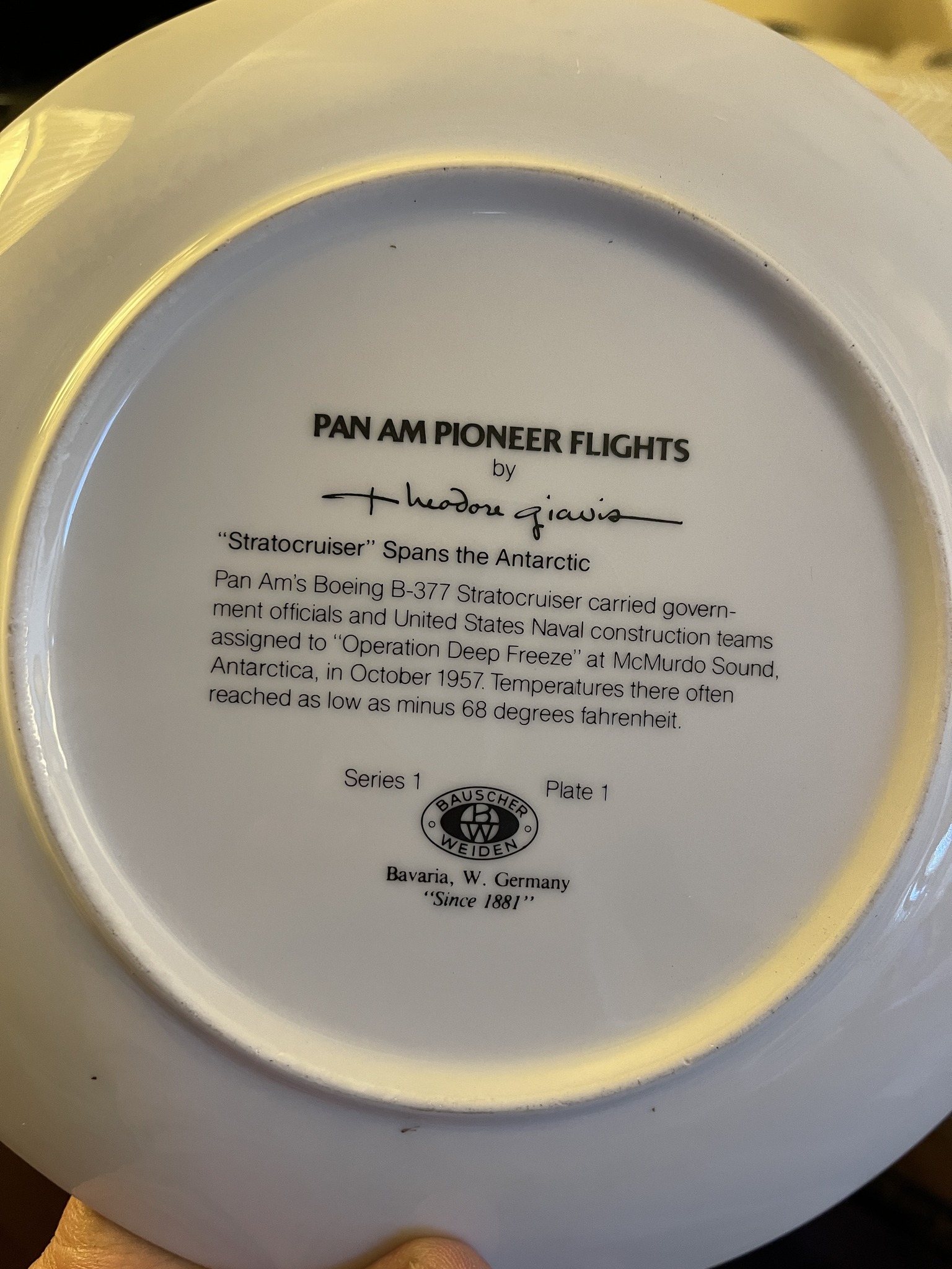 Photos of Pan Am commemorative plates