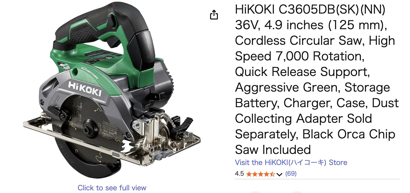 Hikoki 125mm circular saw for sale in Perth?