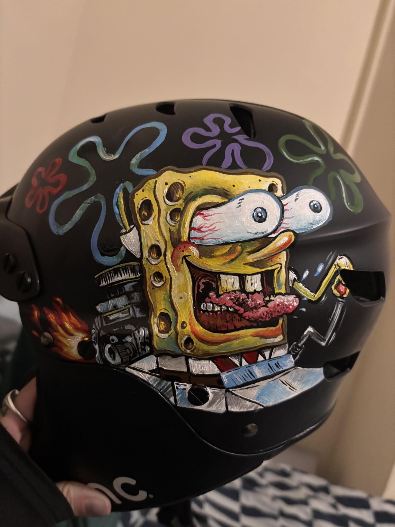art bike helmet The Essence of Speed with Inktuitive's Moto Canvas Feel the rush of the race with a bold and dynamic Moto Helmet canvas art by Inktuitive Bicycle helmet from a splash
