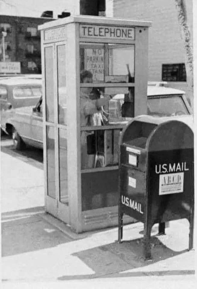 Phone booths were common back in the 1960s till late 70s.