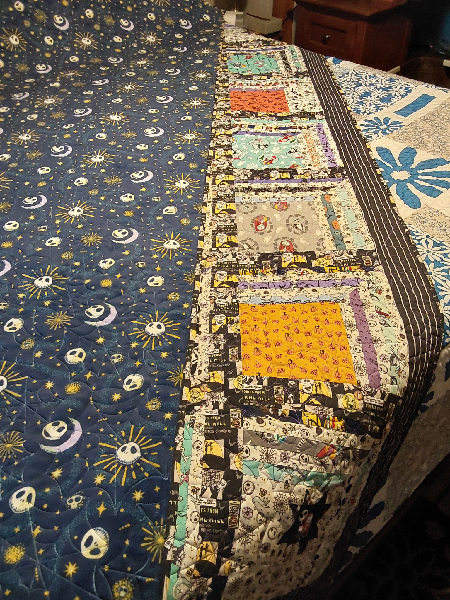 Nightmare before Christmas quilt for my granddaughters wedding  display picture 1