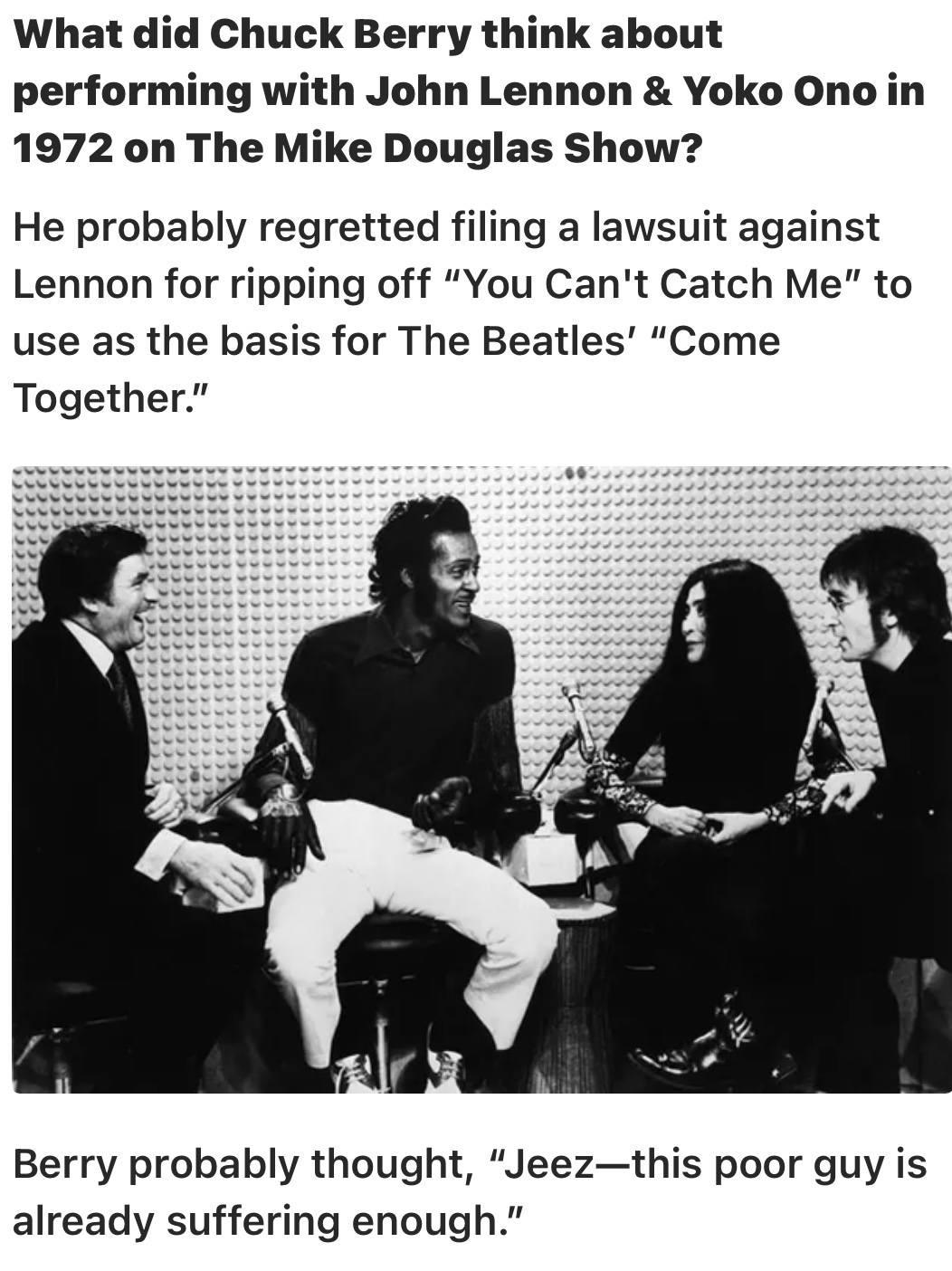 John Lennon, Chuck Berry and Yoko Ono👀