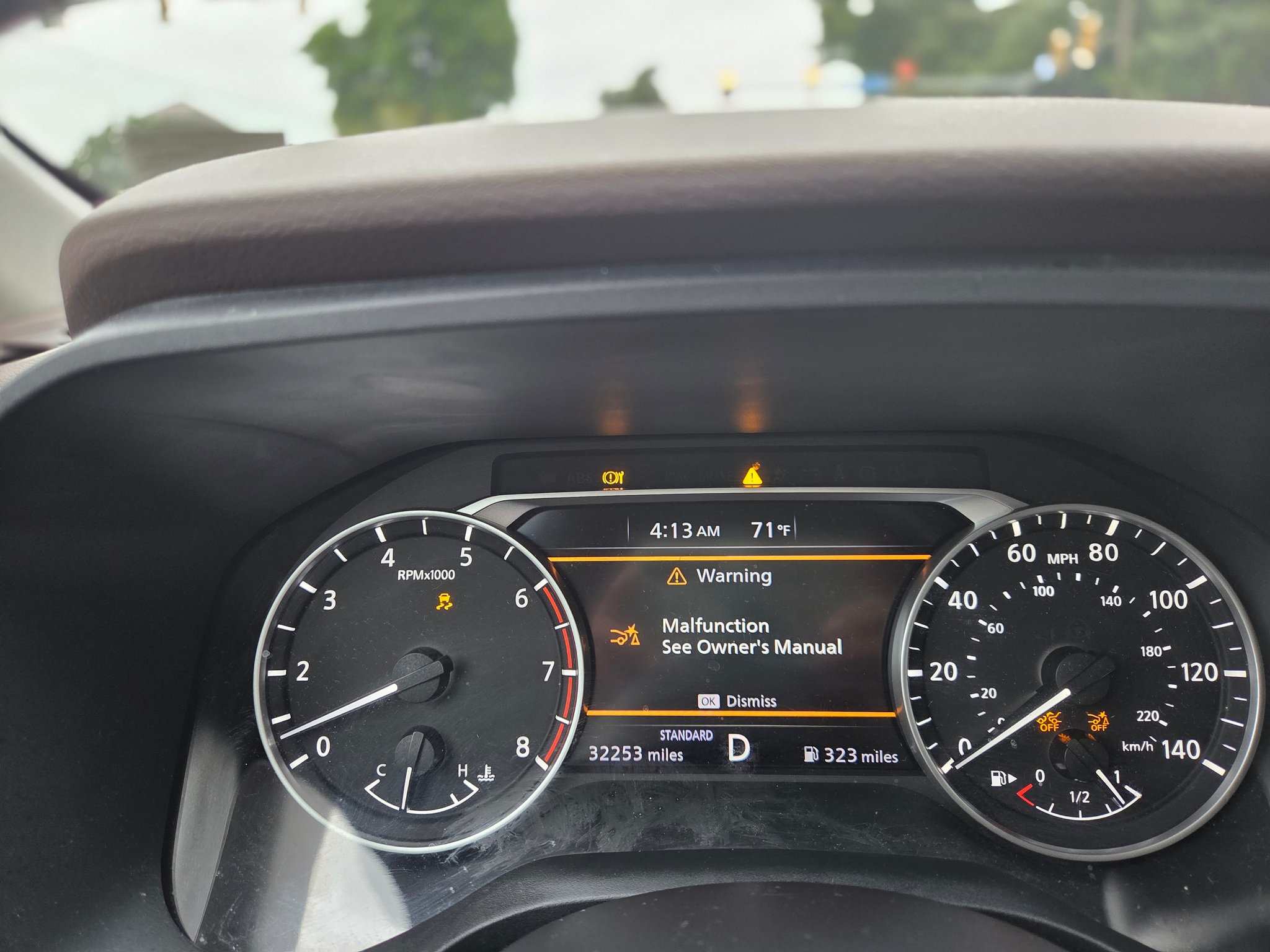 What does Nissan Rogue warning message mean?