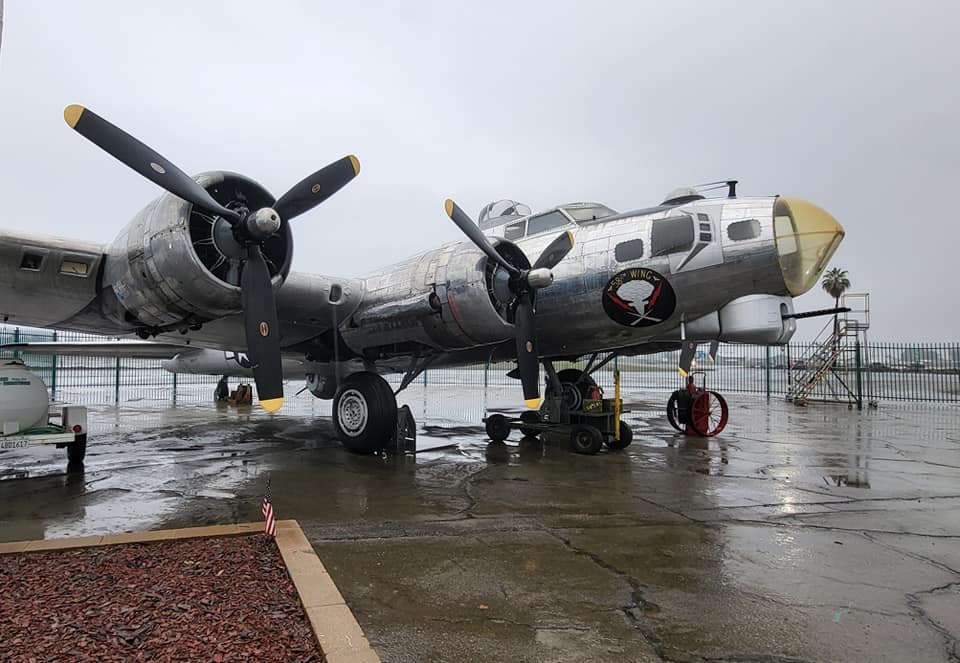 This B-17 G is next to Highway 99 in Tulare, Ca. Fenced display at