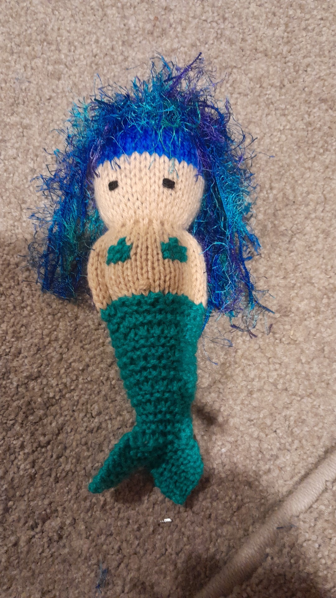 Mermaid pattern knitting on 2 needles