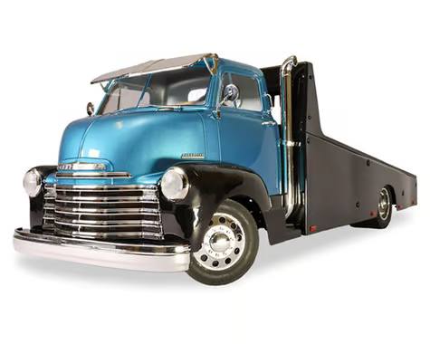 SHINSEI MINI POWER 601 TRUCK FREIGHTLINER COE + LOW-LOADER - BLUE